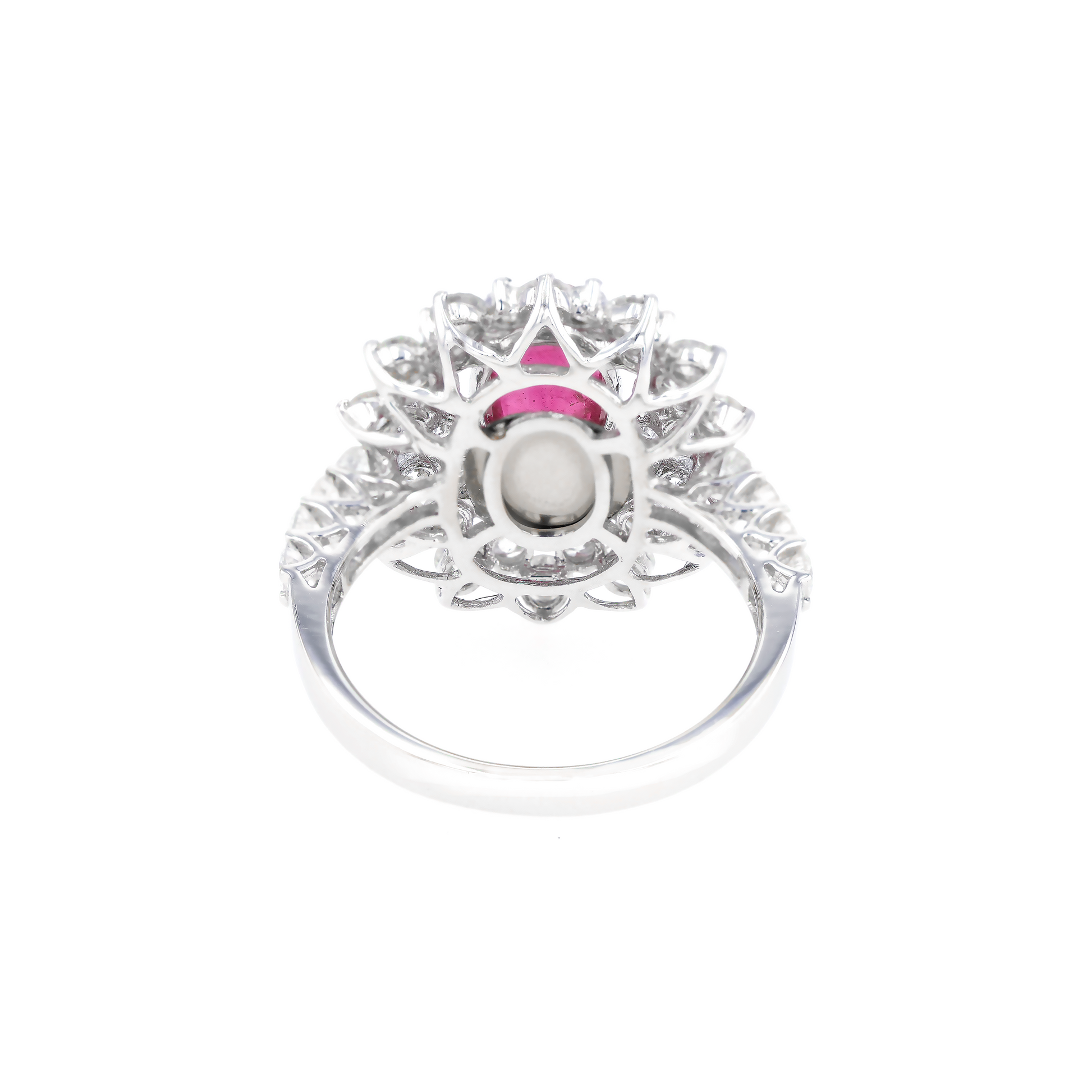 18KG Natural Unheated Red Ruby Diamond Ring