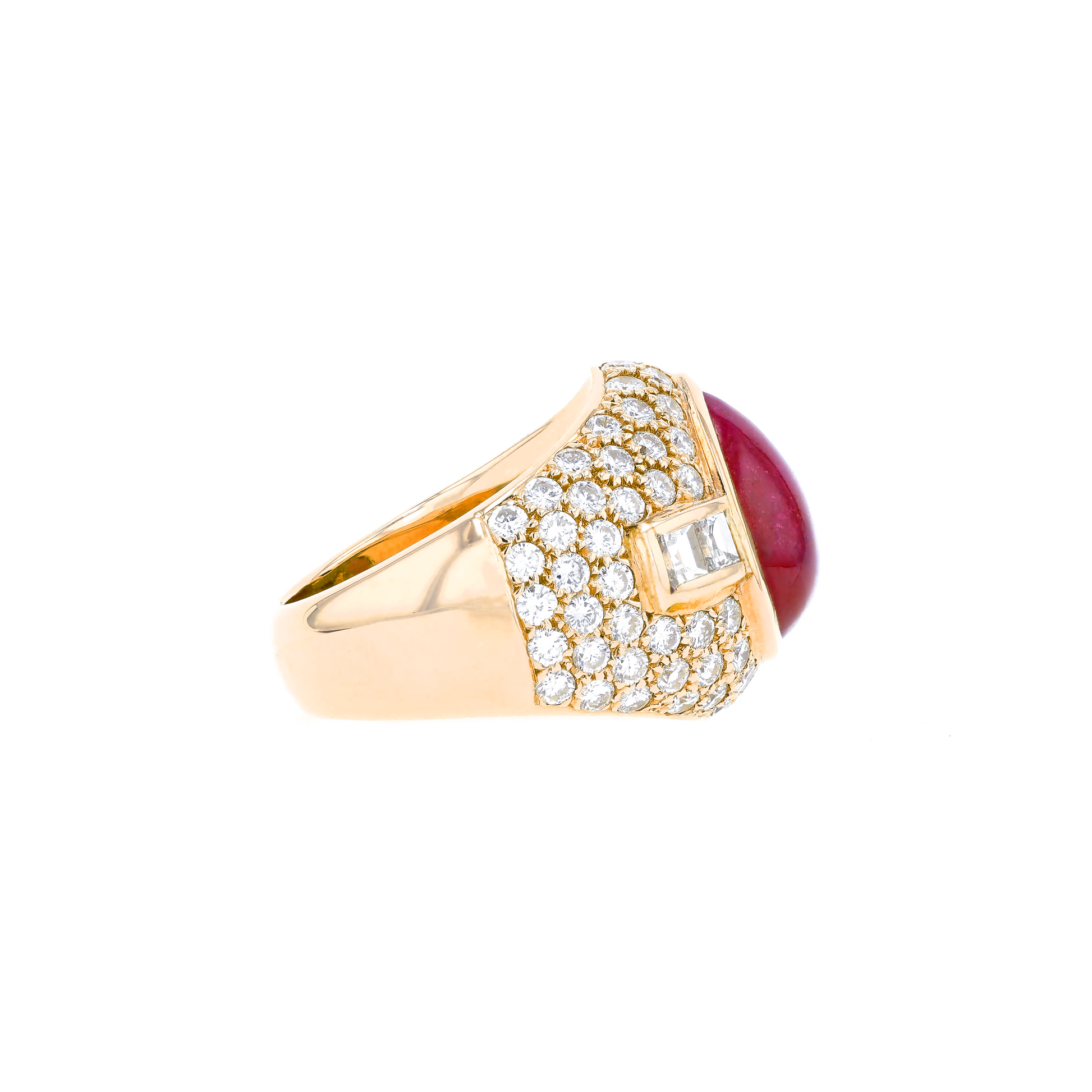 18KG Natural Unheated Red Ruby Diamond Ring