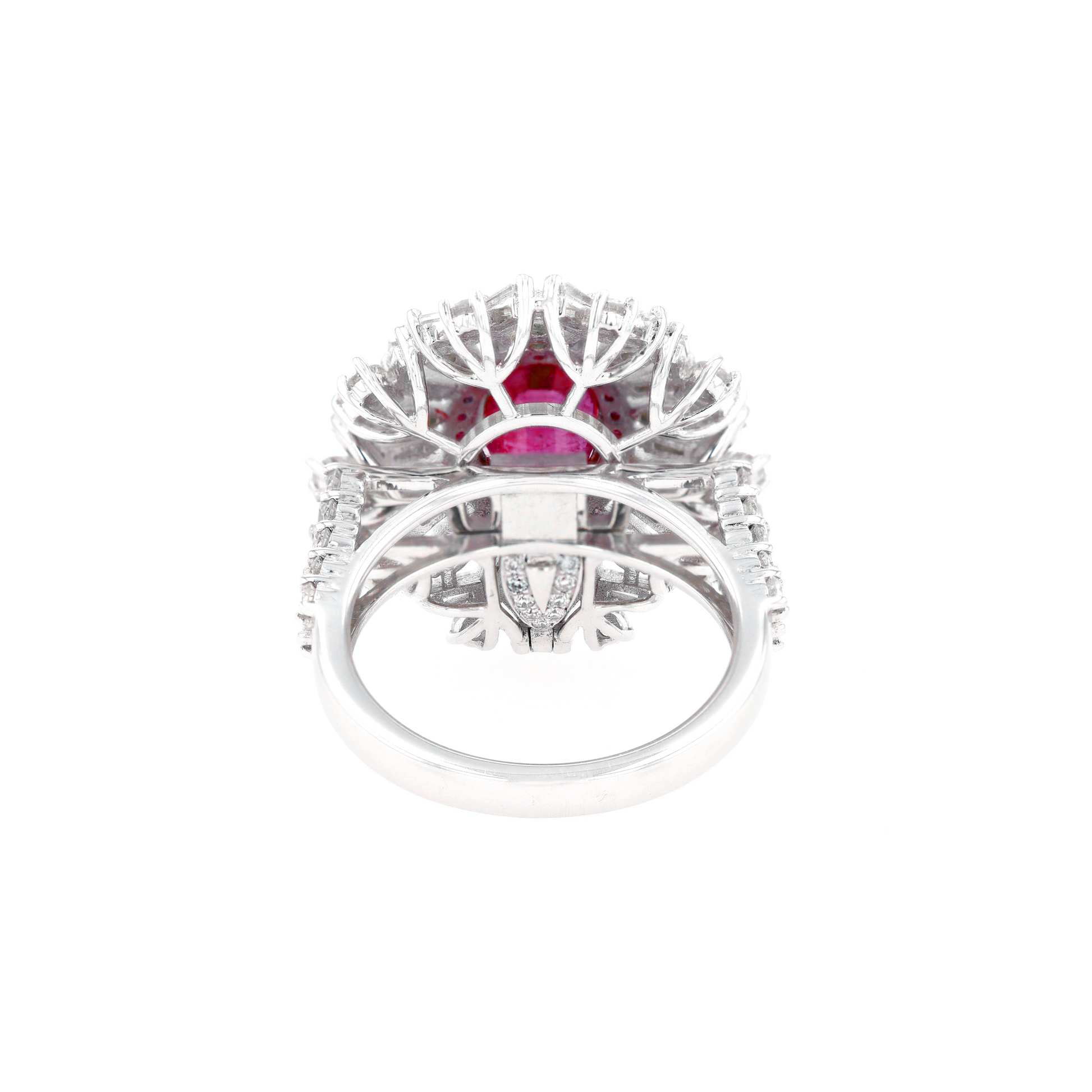 18KG Natural Unheated Red Ruby Diamond Ring/Pendant