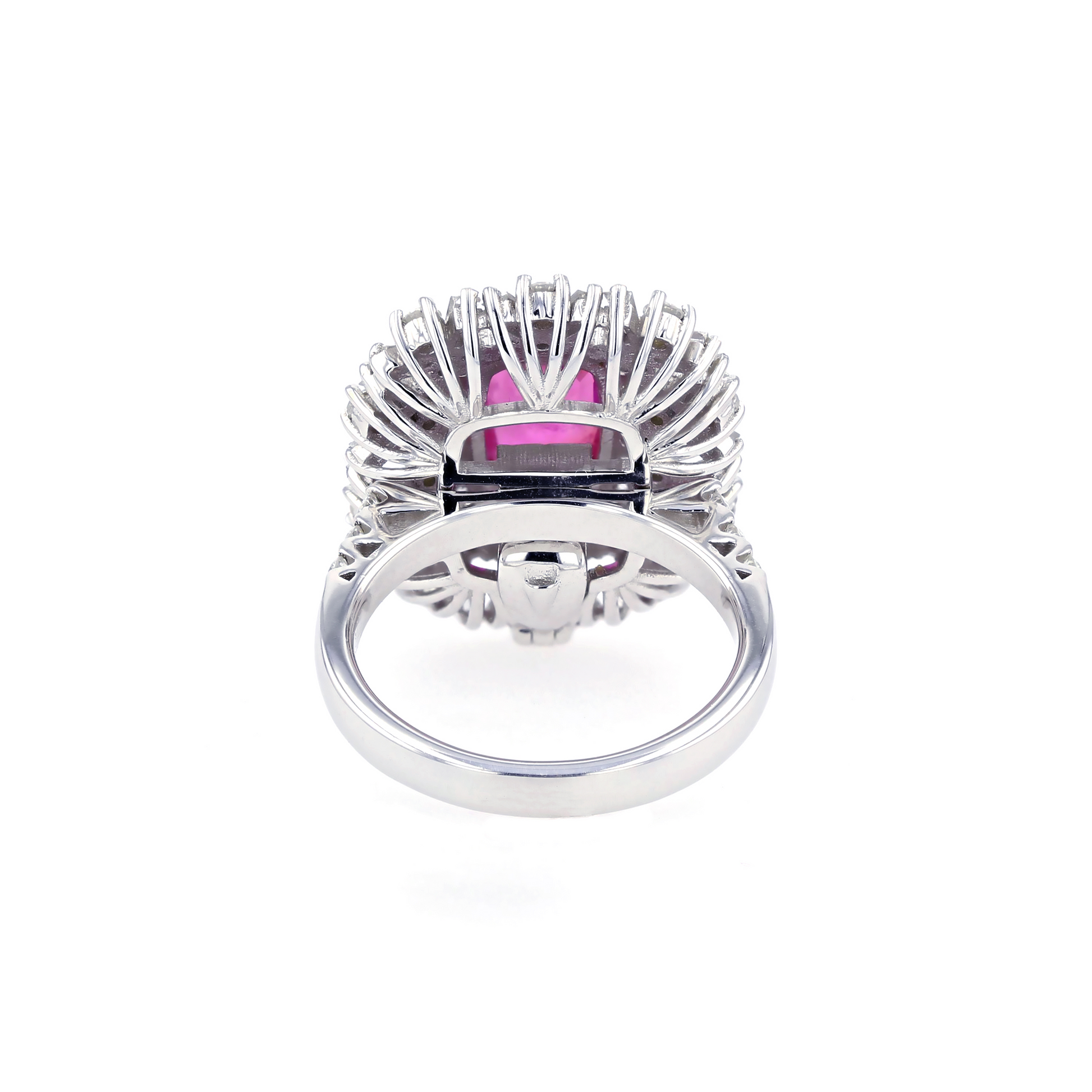 18KG Natural Unheated Pinkish Red Ruby Diamond Ring/ Pendant