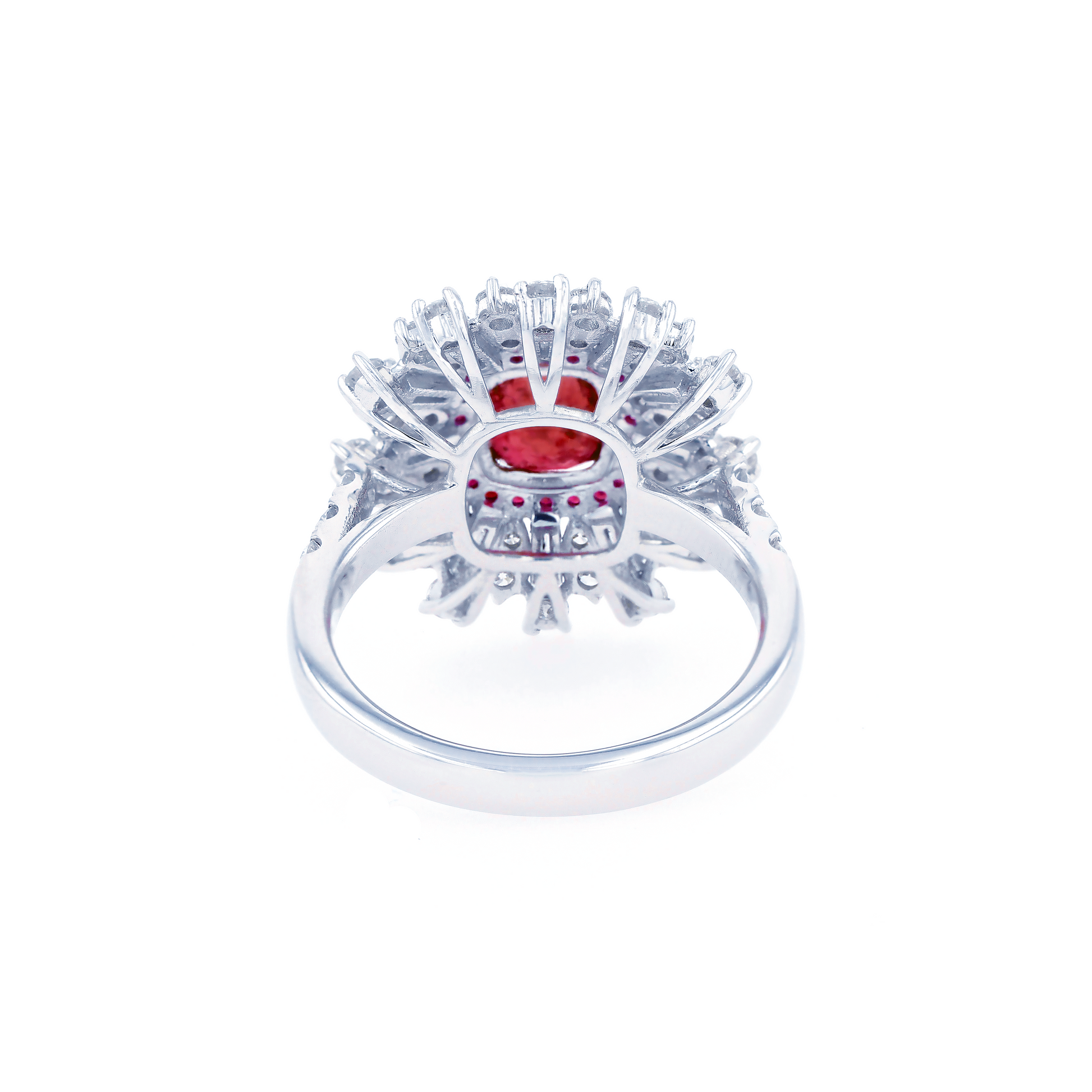 18KG Natural Unheated Red Ruby Diamond Ring