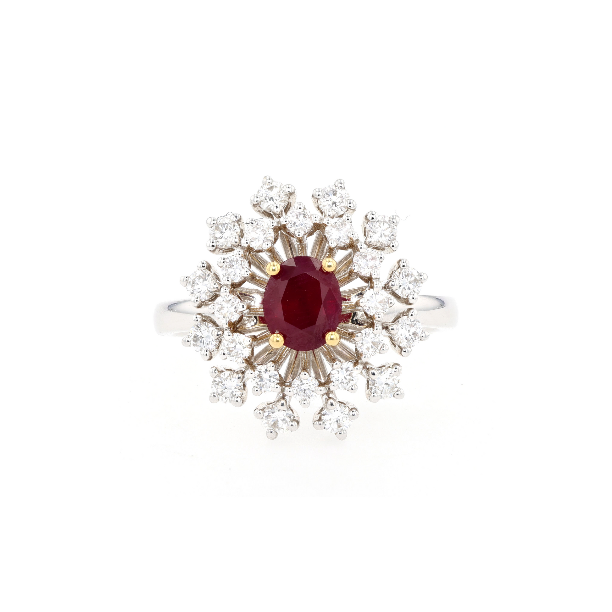 18KG Natural Vivid Pigeon's Blood Red Ruby Diamond Ring