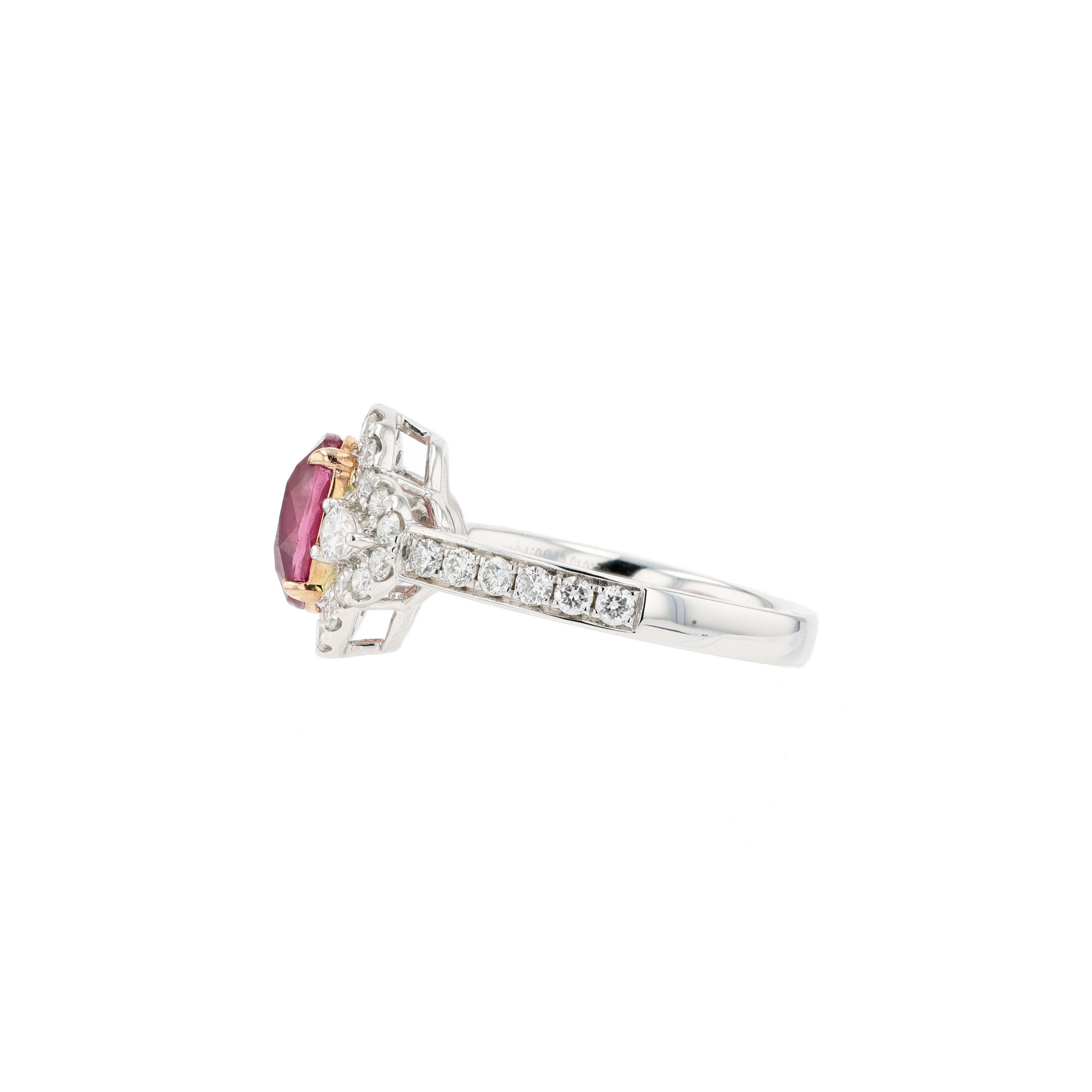 18KG Natural Unheated Intense Red Ruby Diamond Ring