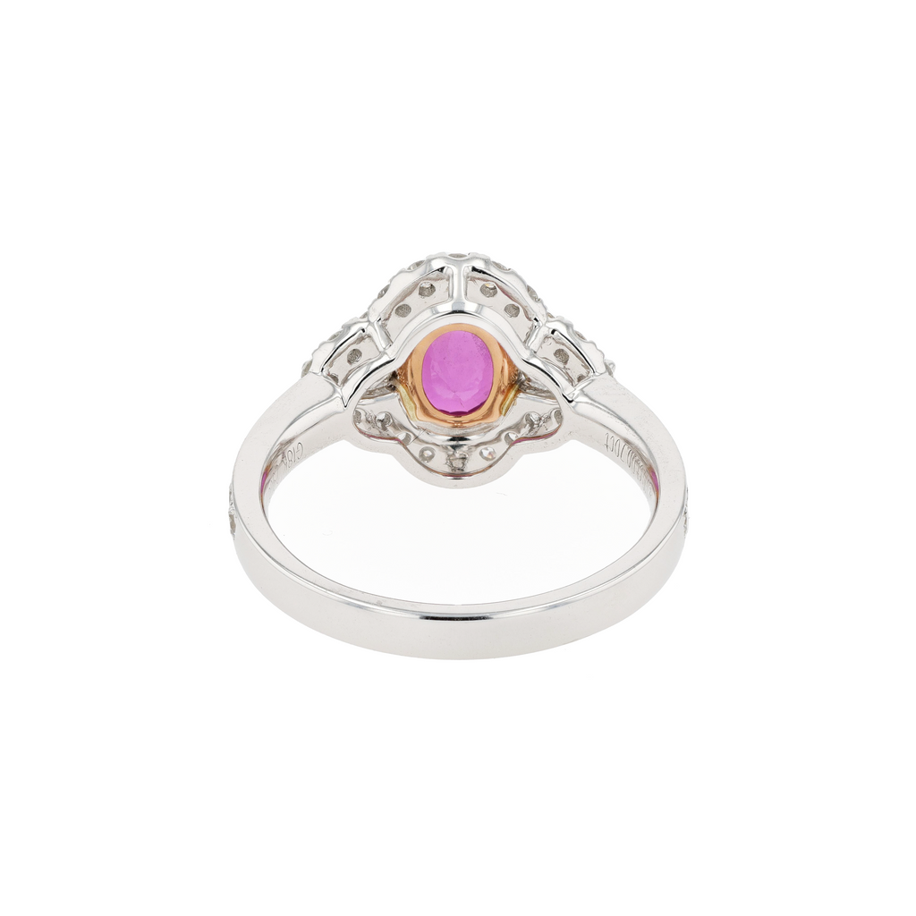 18KG Natural Unheated Intense Red Ruby Diamond Ring