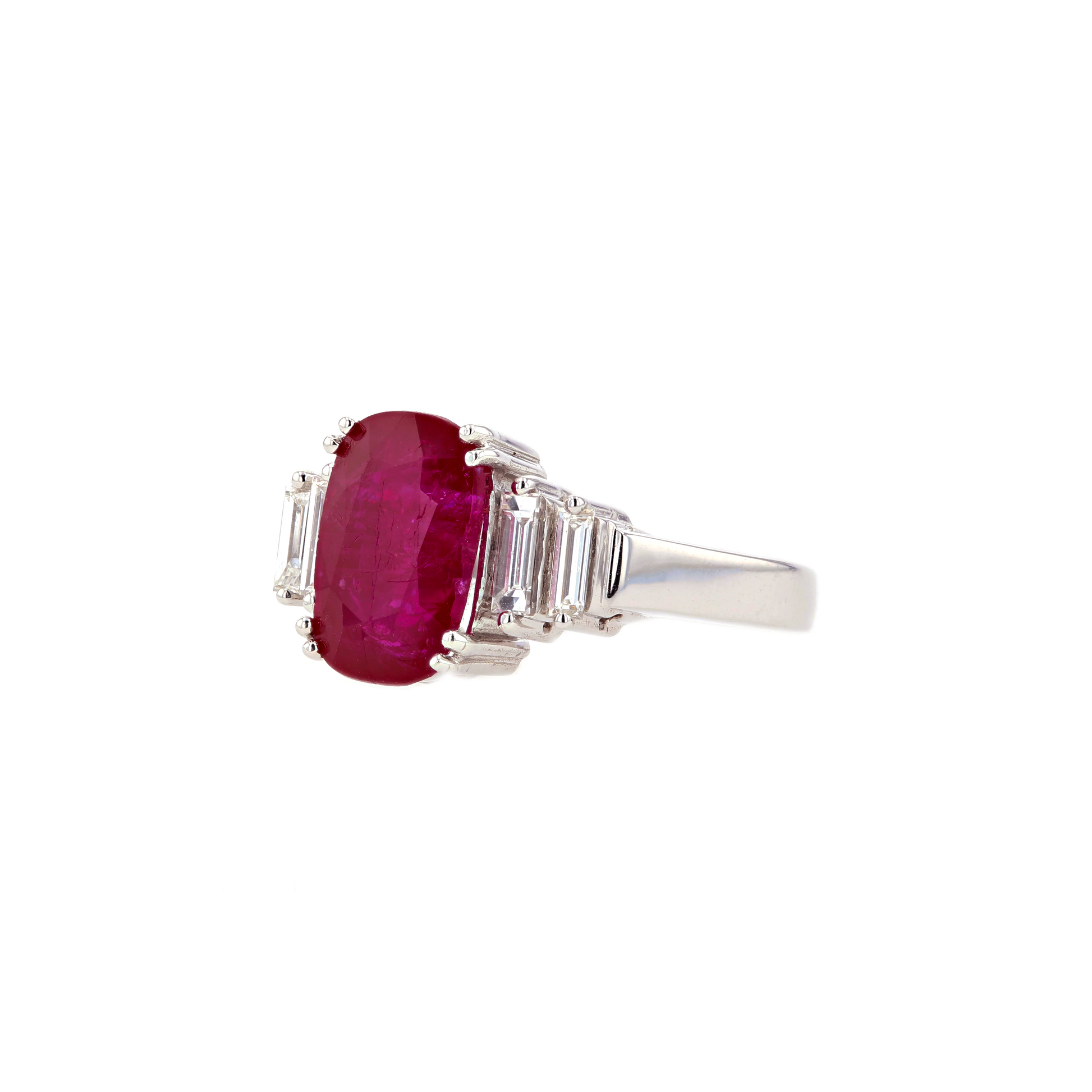 18KG Natural Unheated Red Ruby Diamond Ring