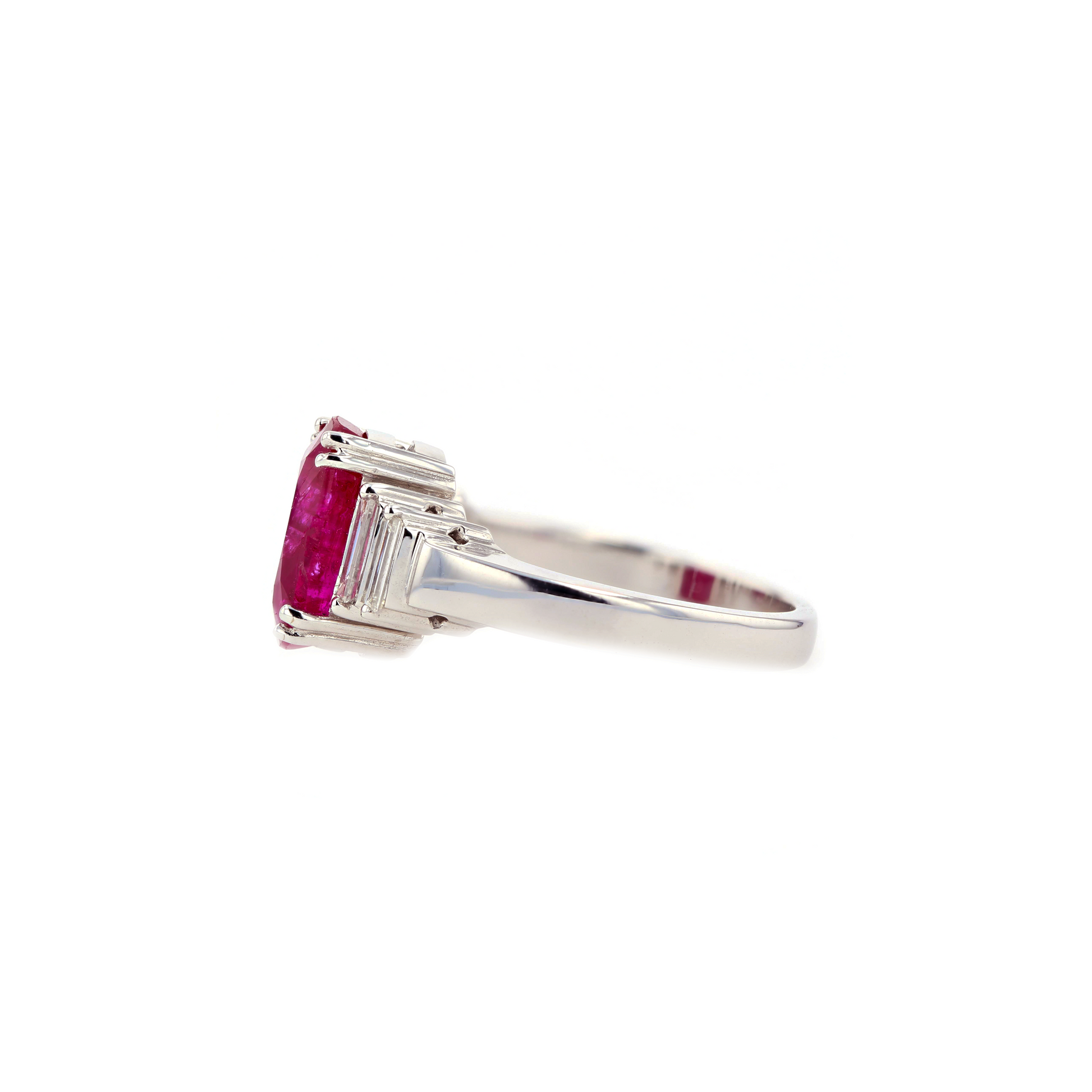 18KG Natural Unheated Red Ruby Diamond Ring