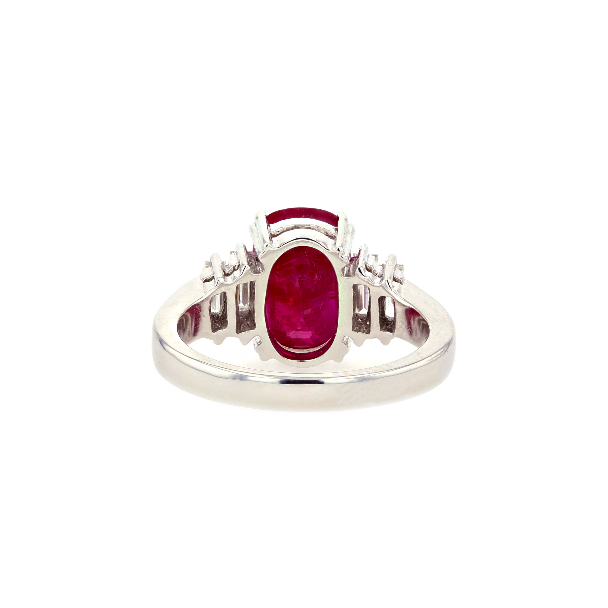 18KG Natural Unheated Red Ruby Diamond Ring