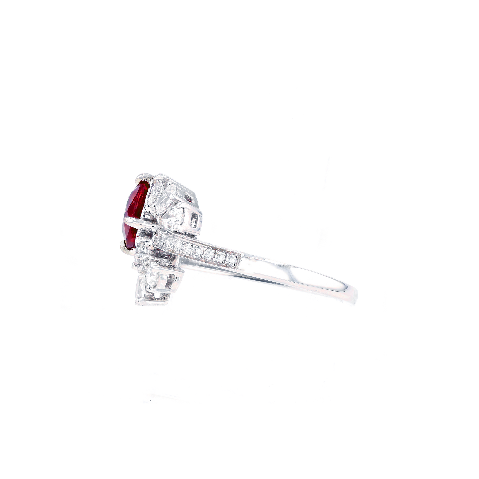 18KG Natural Unheated Vivid Pigeon's Blood Red Ruby Diamond Ring
