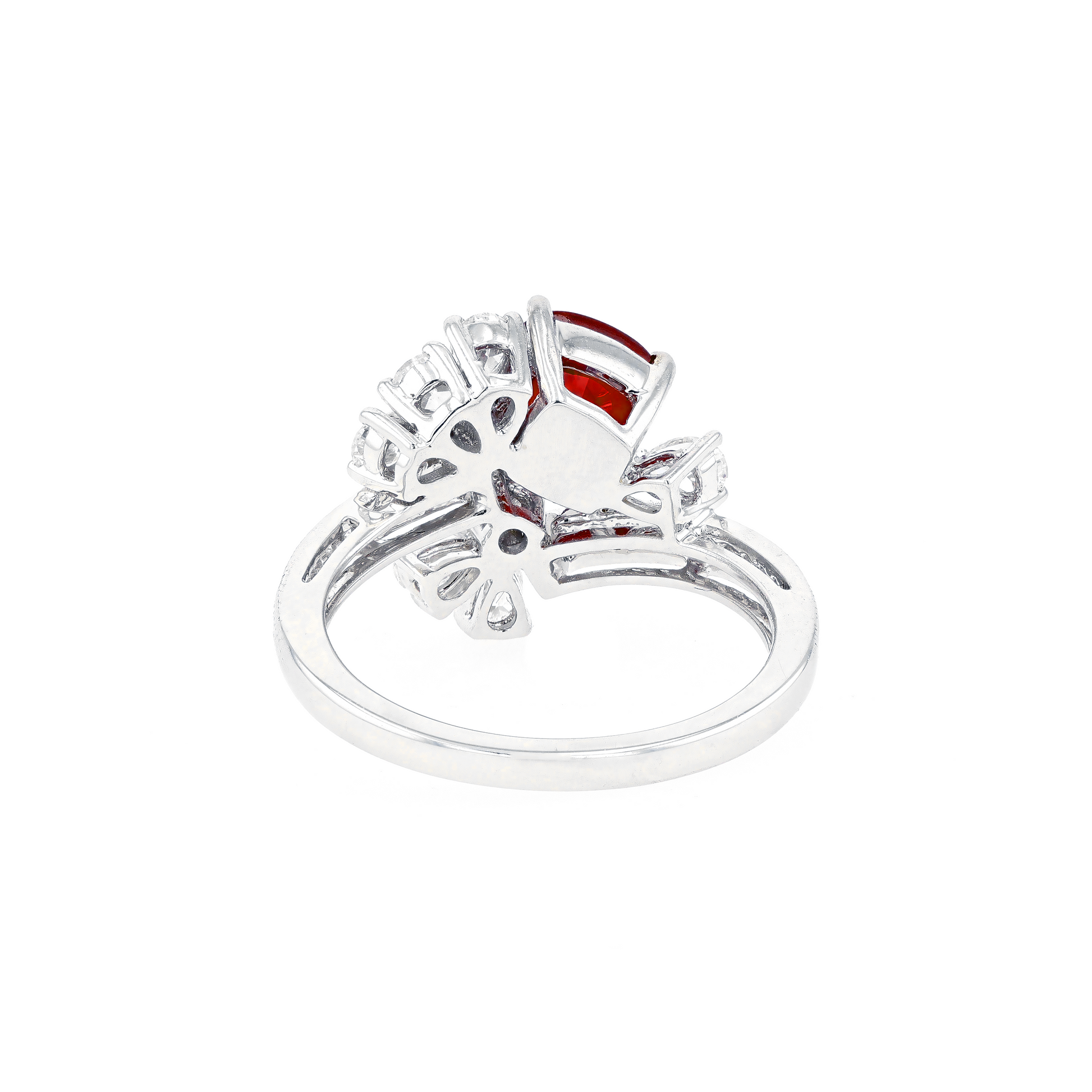 18KG Natural Unheated Vivid Pigeon's Blood Red Ruby Diamond Ring