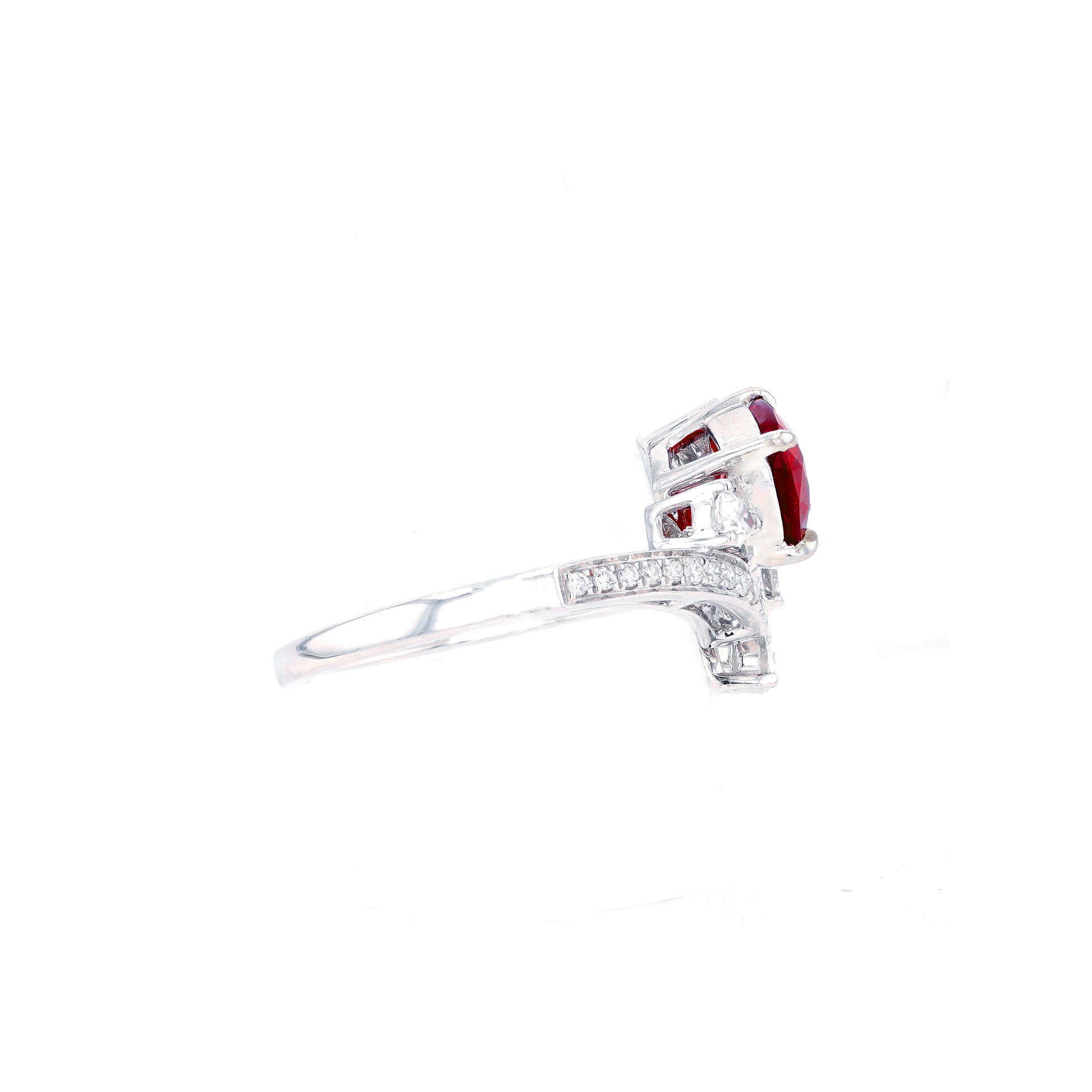 18KG Natural Unheated Vivid Pigeon's Blood Red Ruby Diamond Ring