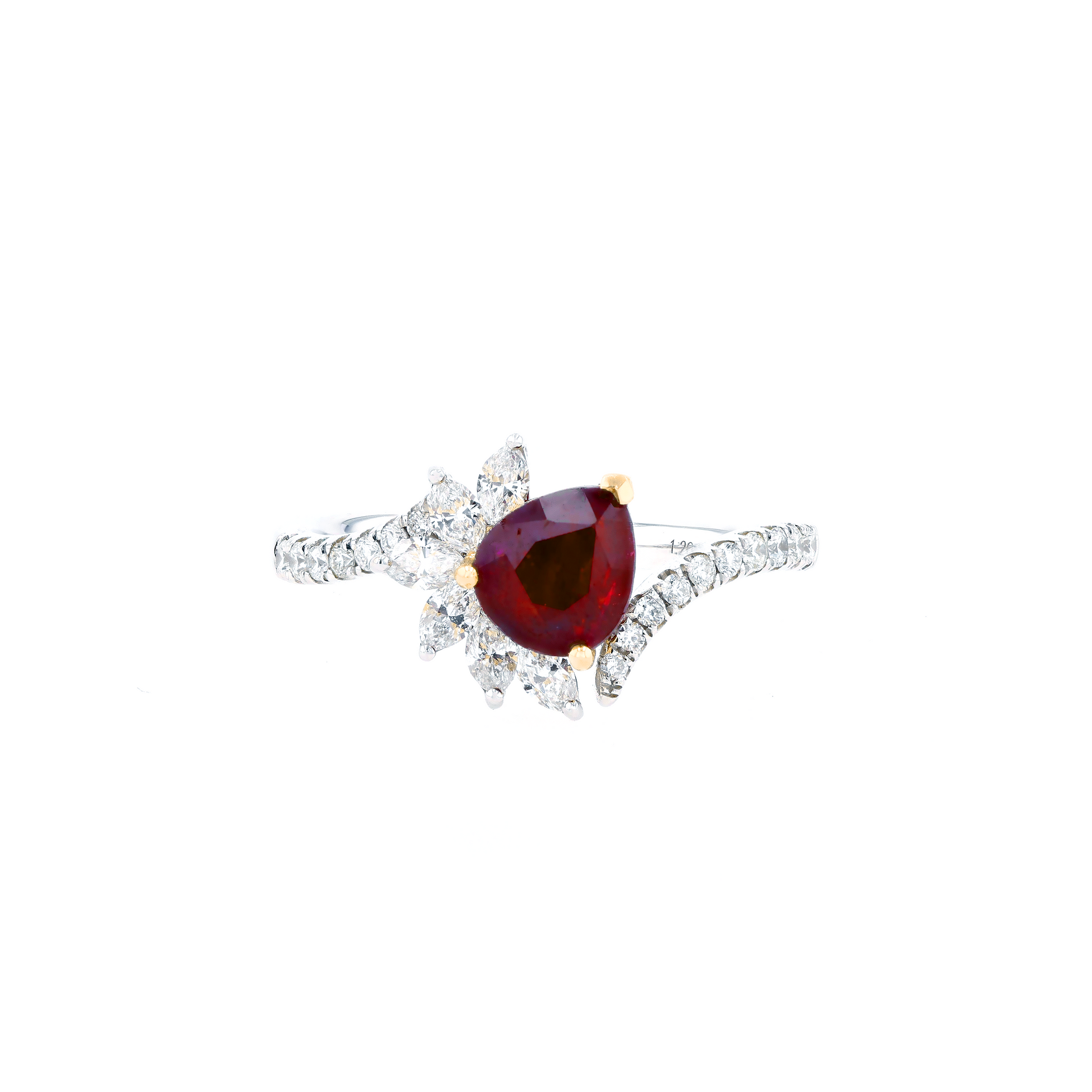 18KG Natural Unheated Vivid Pigeon's Blood Red Ruby Diamond Ring