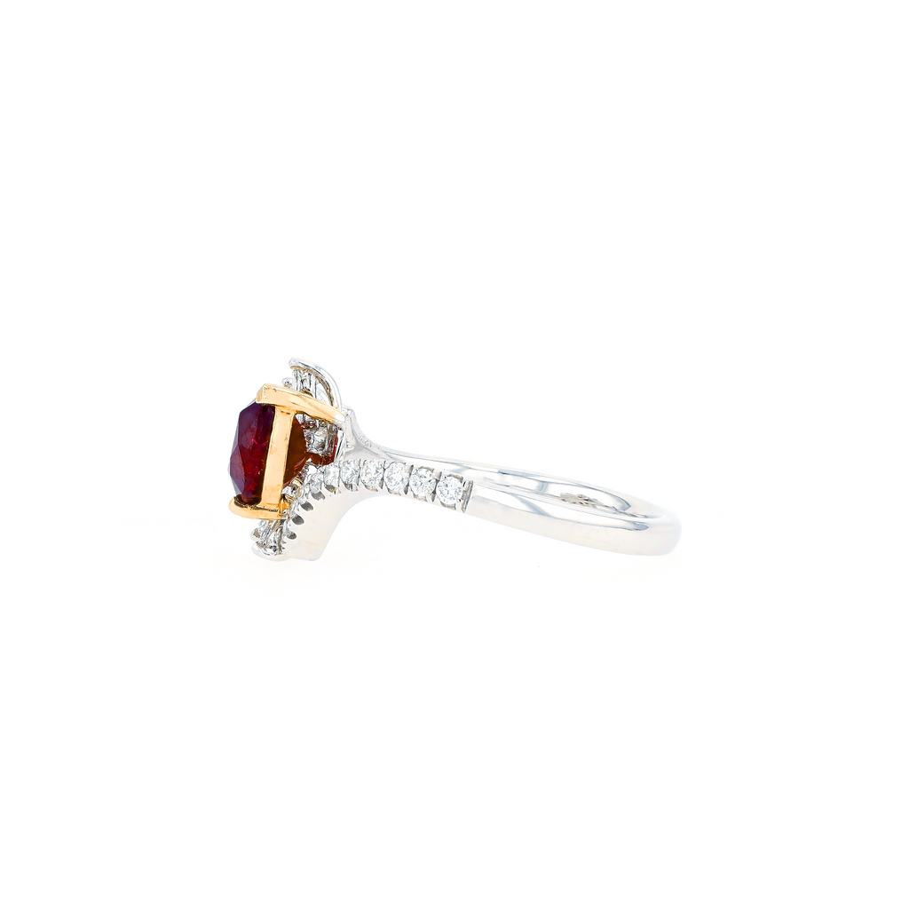 18KG Natural Unheated Vivid Pigeon's Blood Red Ruby Diamond Ring