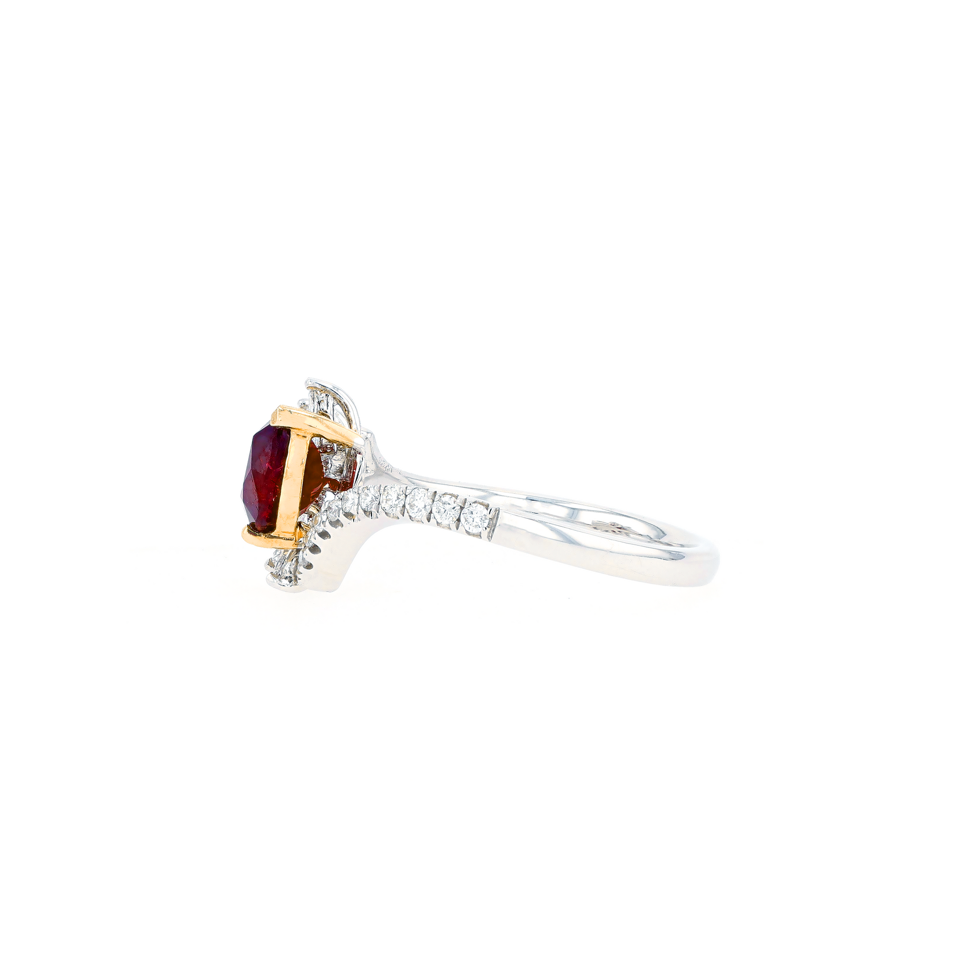 18KG Natural Unheated Vivid Pigeon's Blood Red Ruby Diamond Ring
