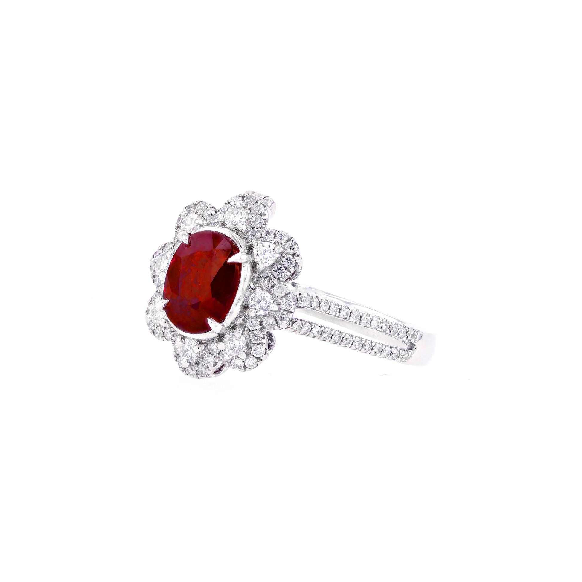 18KG Natural Unheated Vivid Pigeon's Blood Red Ruby Diamond Ring / Pendant