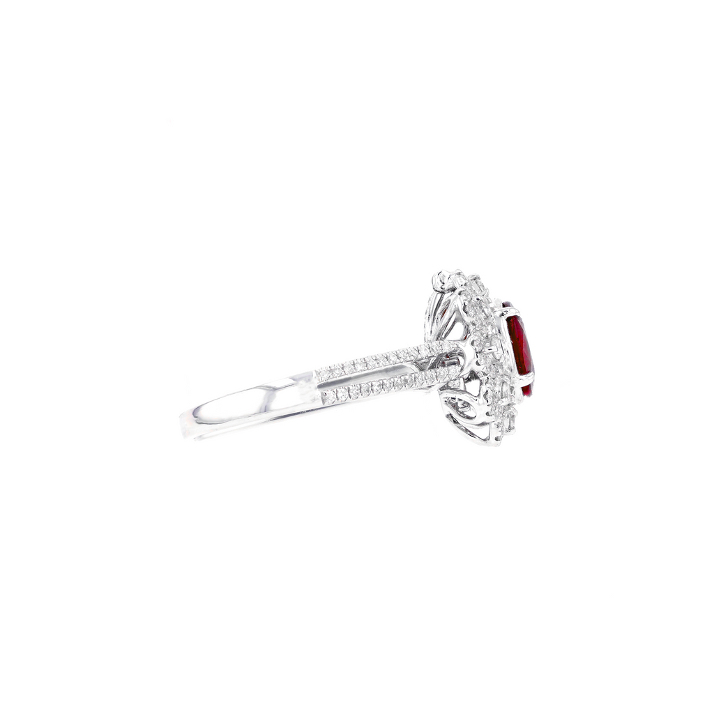 18KG Natural Unheated Vivid Pigeon's Blood Red Ruby Diamond Ring / Pendant