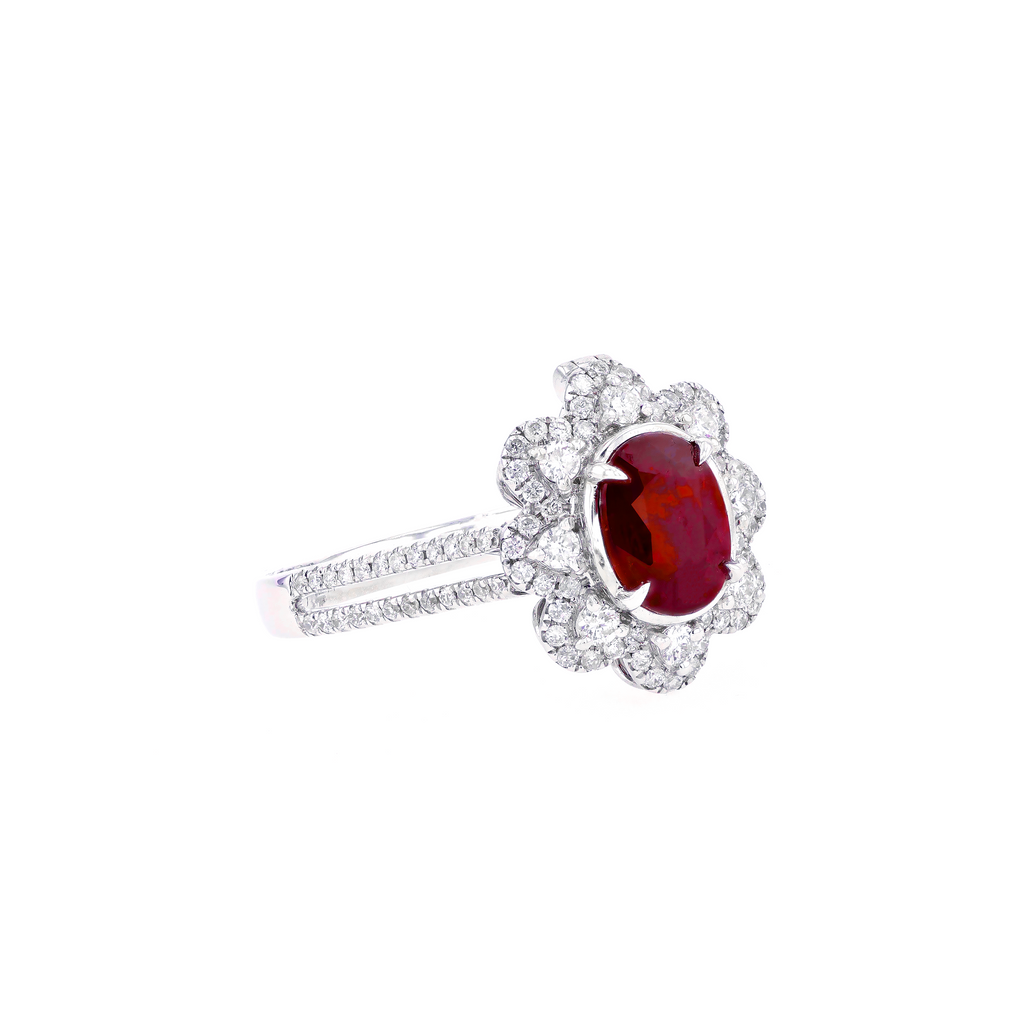 18KG Natural Unheated Vivid Pigeon's Blood Red Ruby Diamond Ring / Pendant
