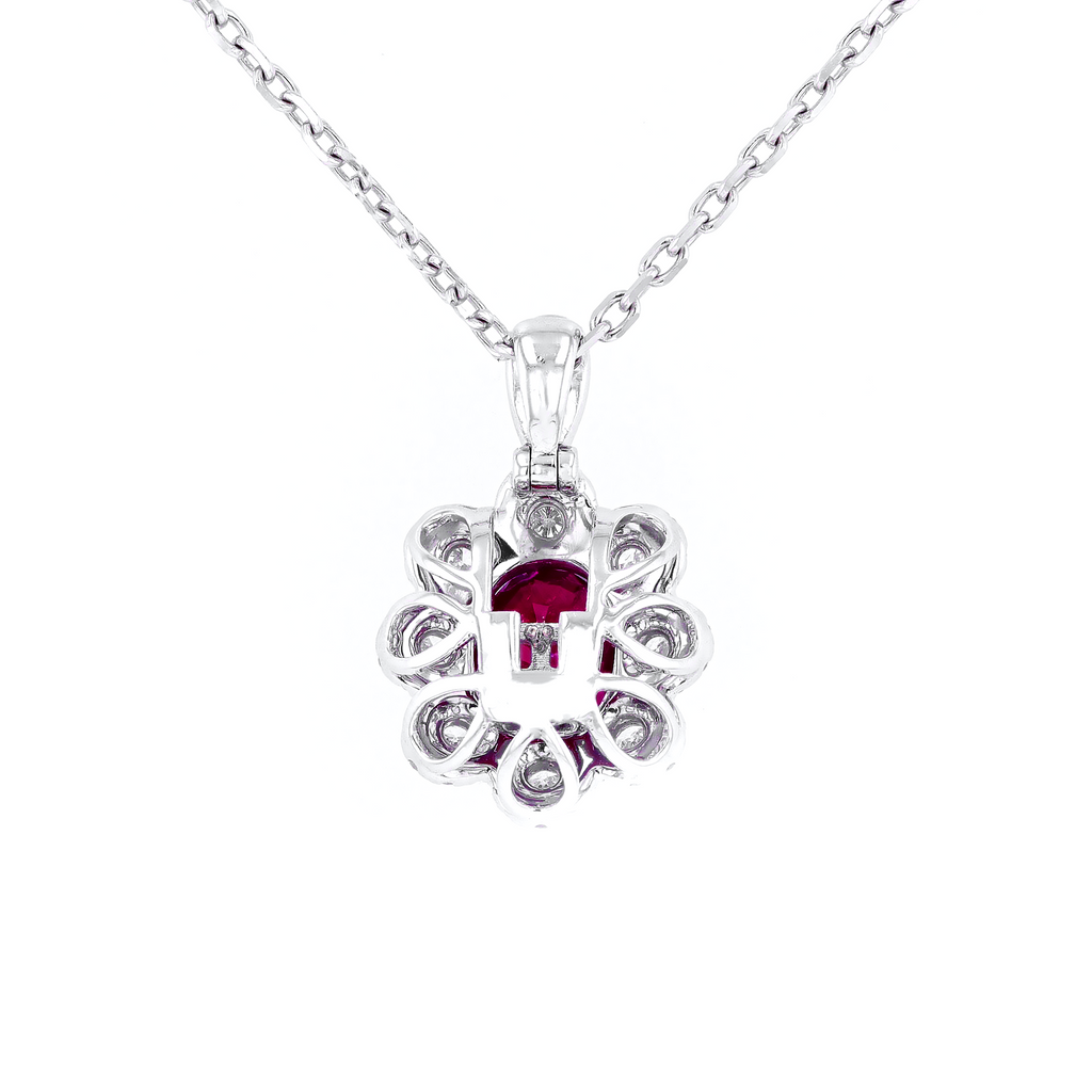 18KG Natural Unheated Vivid Pigeon's Blood Red Ruby Diamond Ring / Pendant