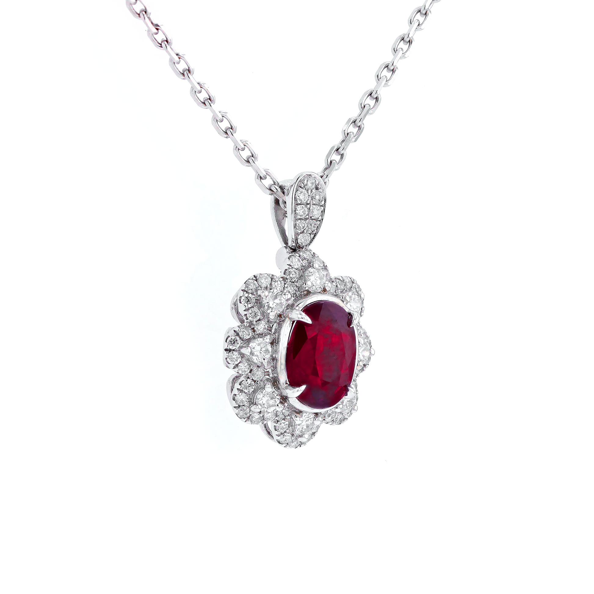 18KG Natural Unheated Vivid Pigeon's Blood Red Ruby Diamond Ring / Pendant