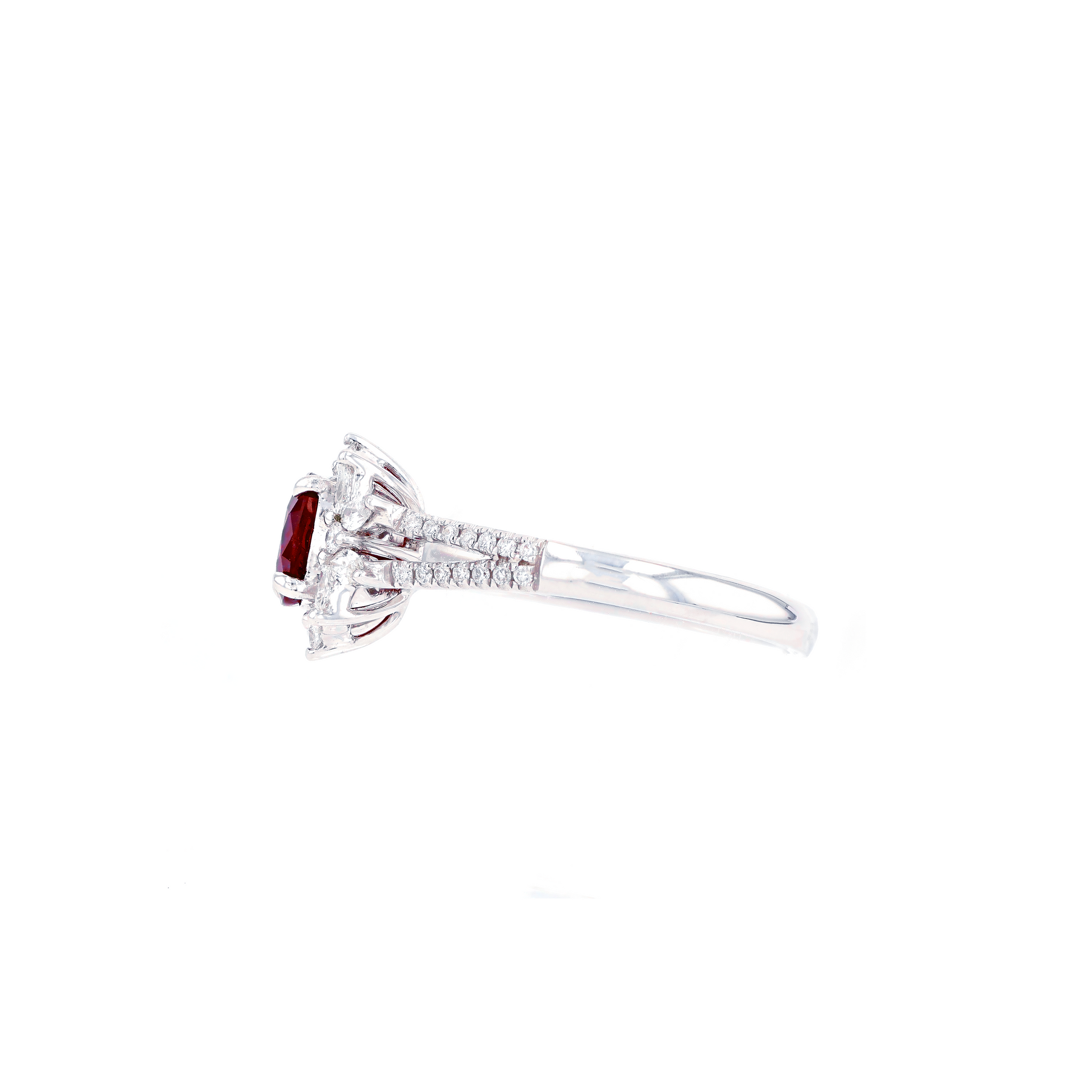 18KG Natural Unheated Vivid Pigeon's Blood Red Ruby Diamond Ring