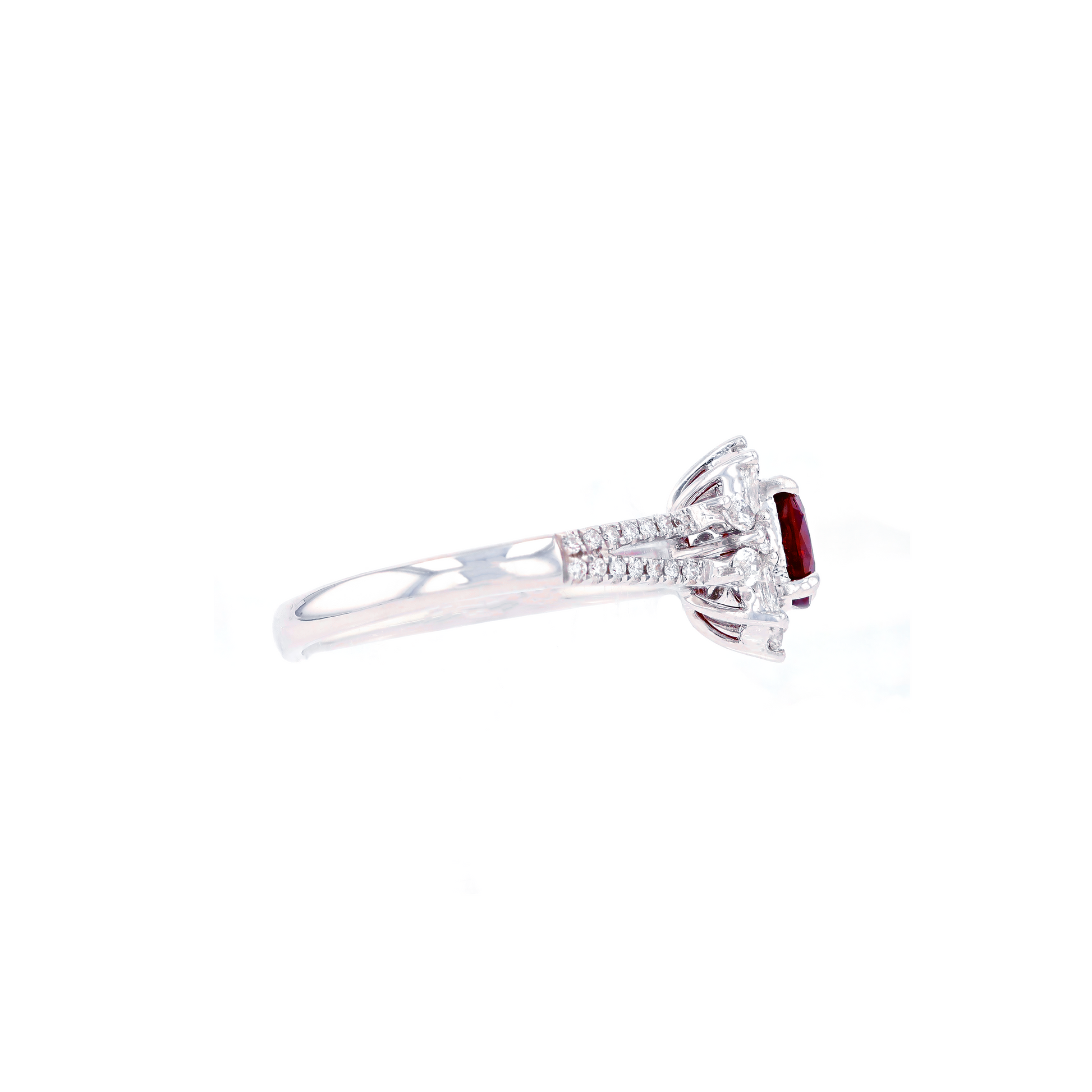 18KG Natural Unheated Vivid Pigeon's Blood Red Ruby Diamond Ring