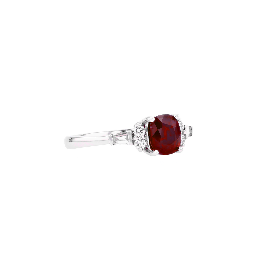 18KG Natural Unheated Vivid Pigeon's Blood Red Ruby Diamond Ring
