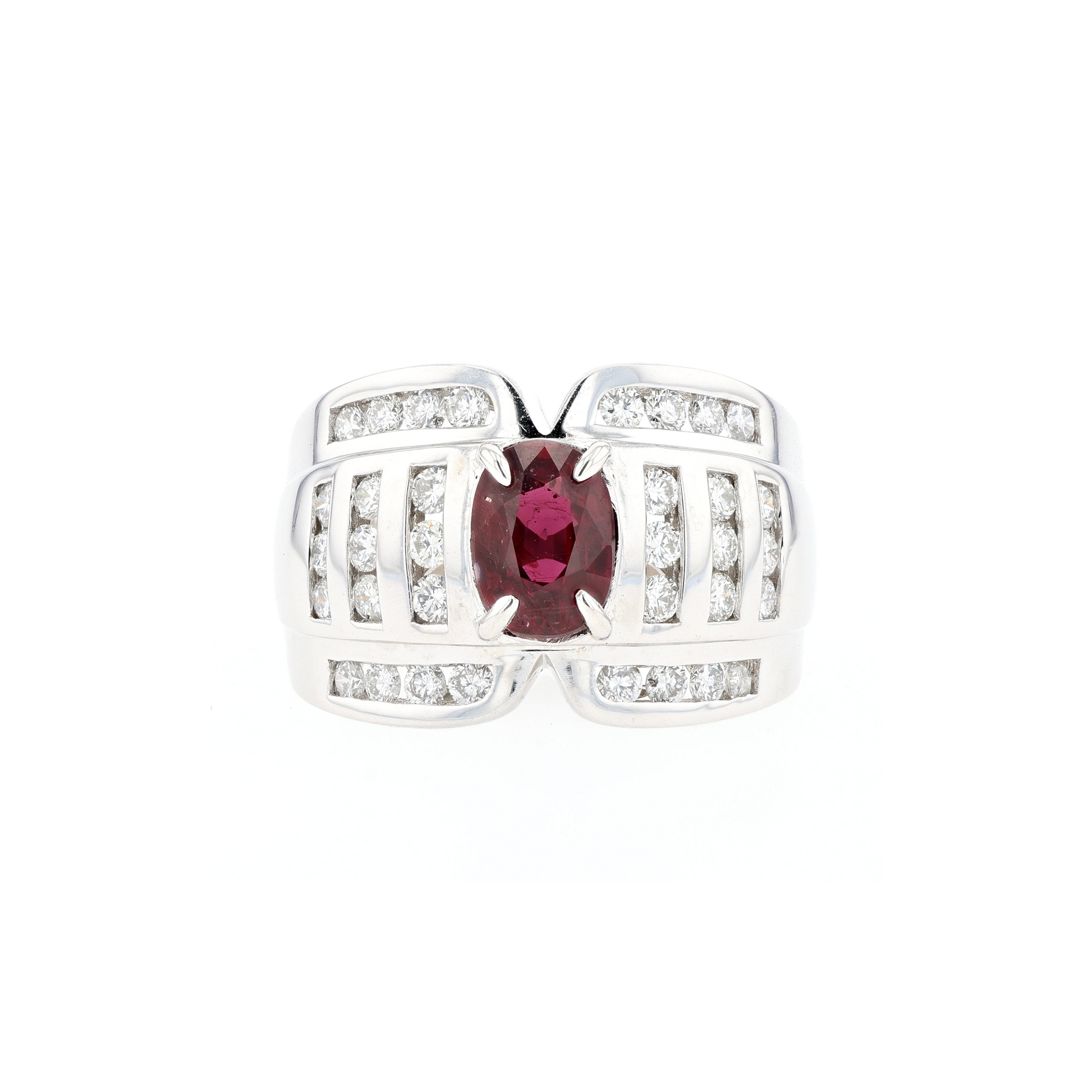 18KG Natural Unheated Vivid Pigeon's Blood Red Ruby Diamond Ring