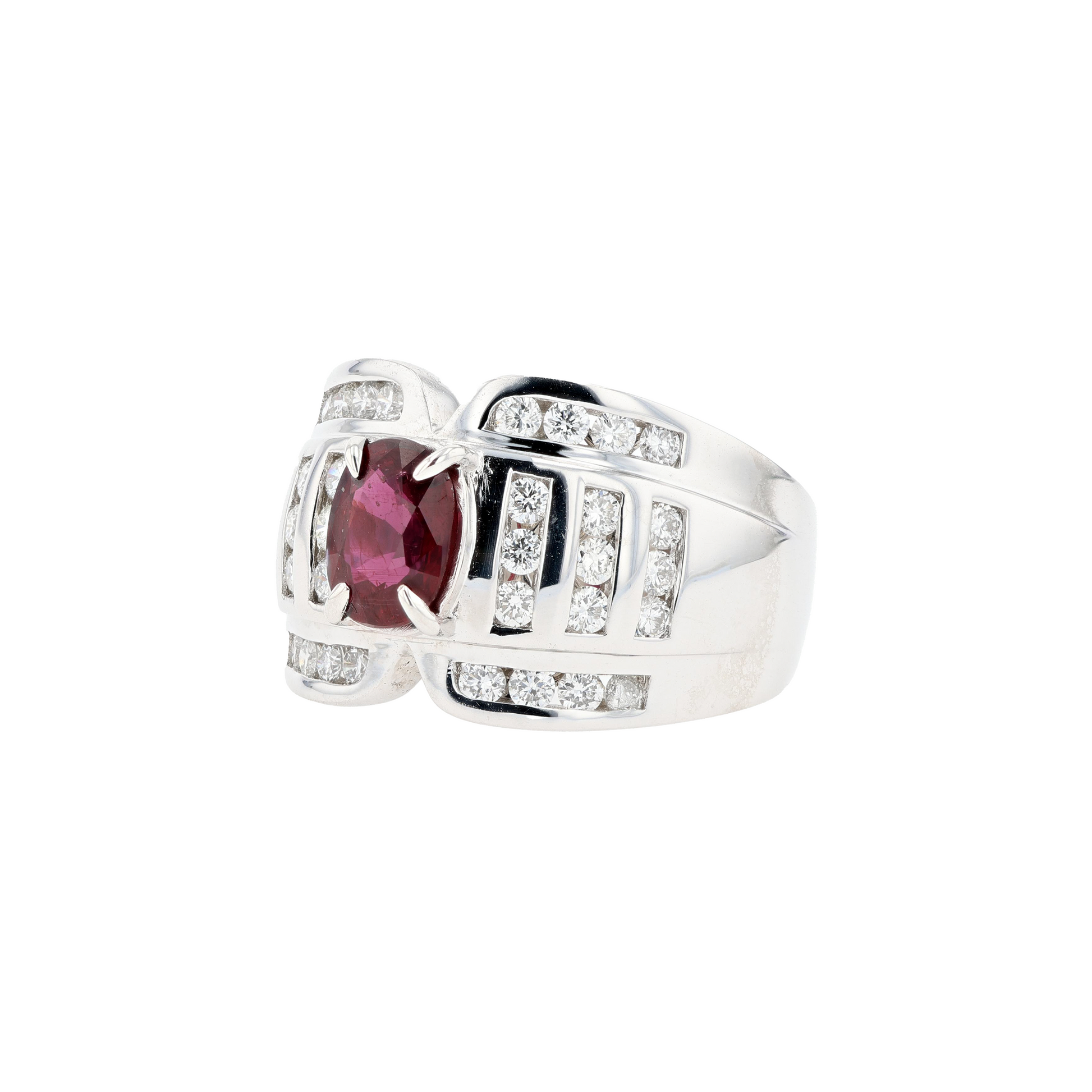 18KG Natural Unheated Vivid Pigeon's Blood Red Ruby Diamond Ring