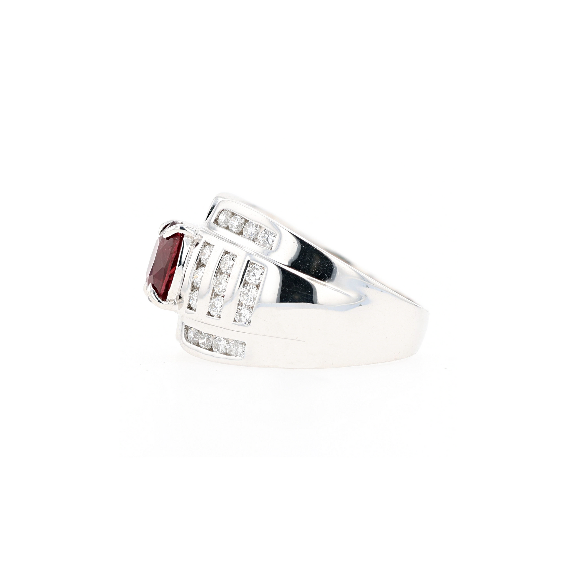 18KG Natural Unheated Vivid Pigeon's Blood Red Ruby Diamond Ring