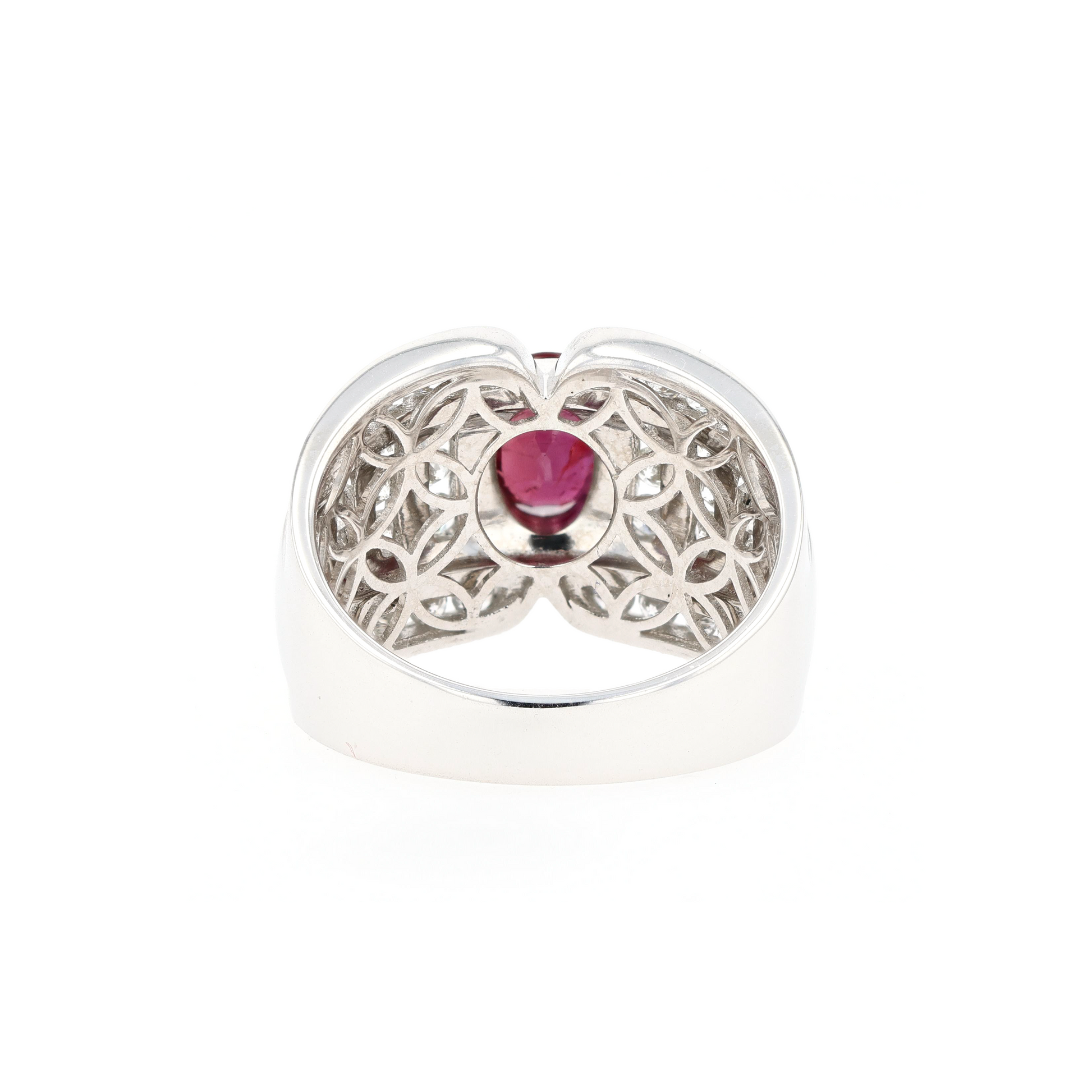 18KG Natural Unheated Vivid Pigeon's Blood Red Ruby Diamond Ring