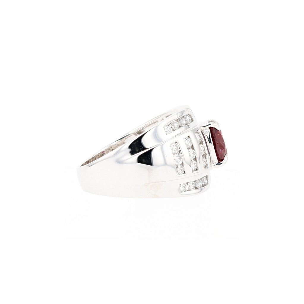 18KG Natural Unheated Vivid Pigeon's Blood Red Ruby Diamond Ring