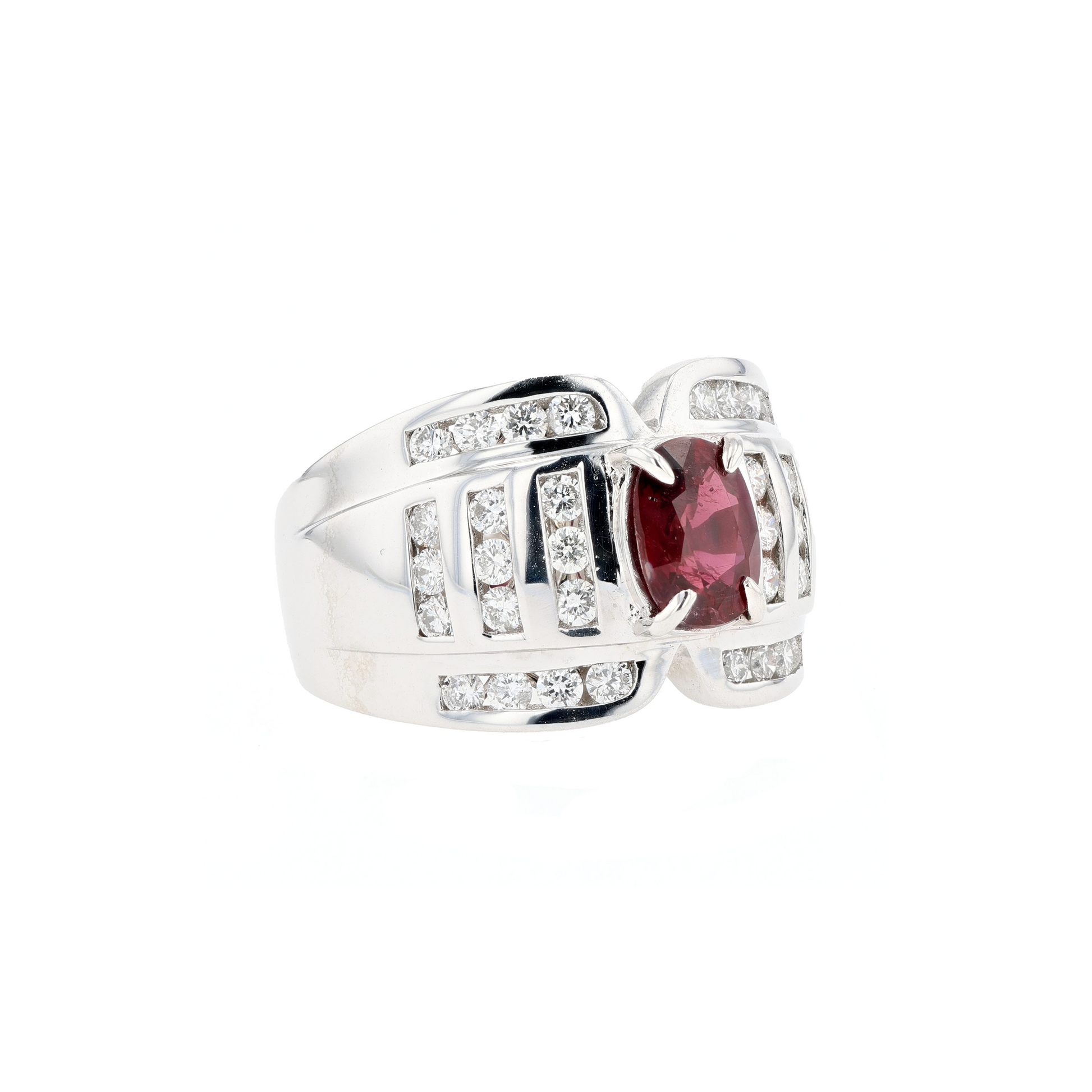 18KG Natural Unheated Vivid Pigeon's Blood Red Ruby Diamond Ring