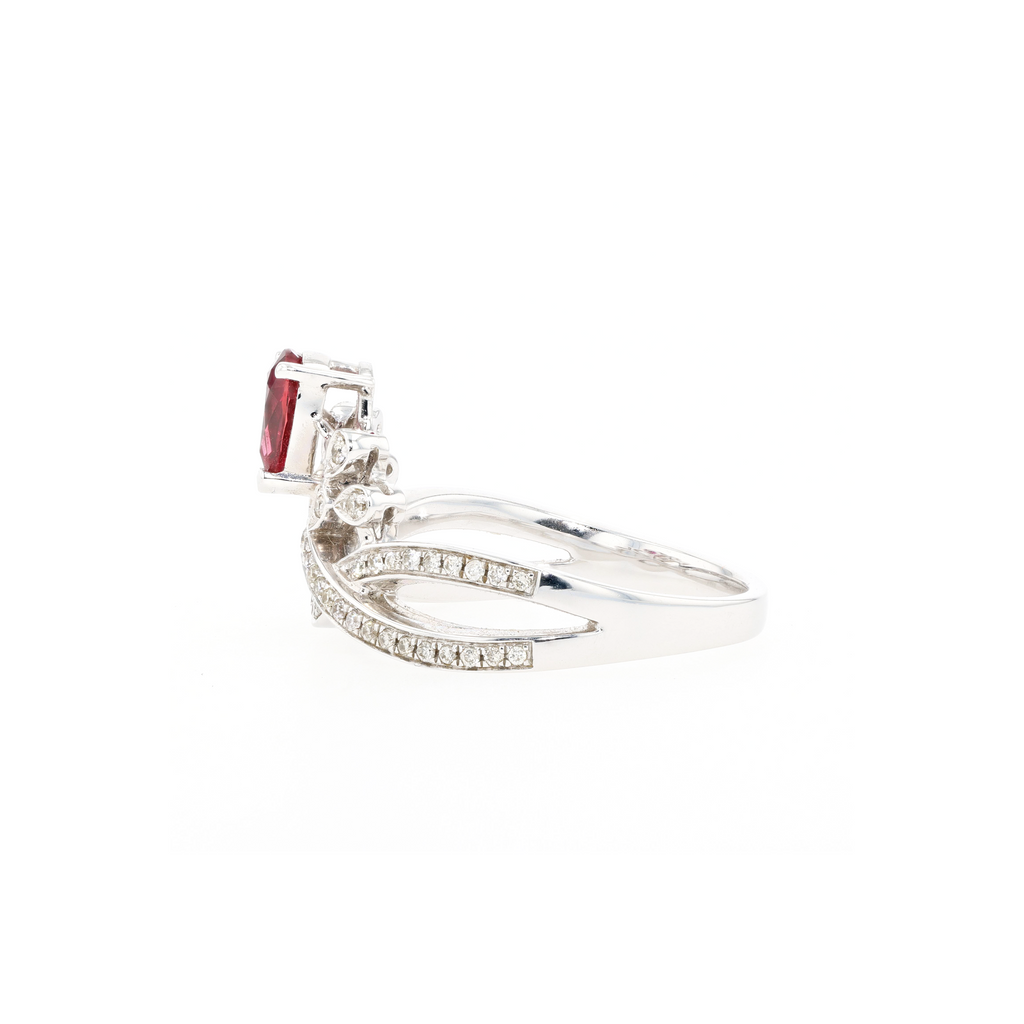 18KG Natural Unheated Vivid Pigeon's Blood Red Ruby Diamond Ring