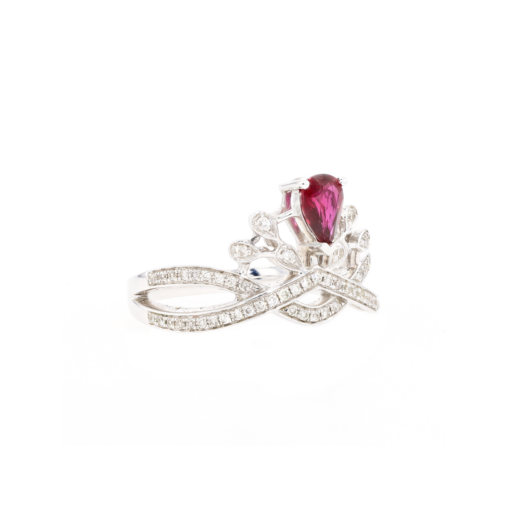 18KG Natural Unheated Vivid Pigeon's Blood Red Ruby Diamond Ring