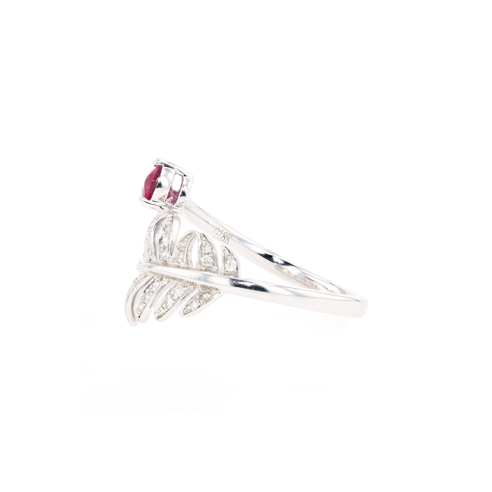 18KG Natural Unheated Vivid Pigeon's Blood Red Ruby Diamond Ring