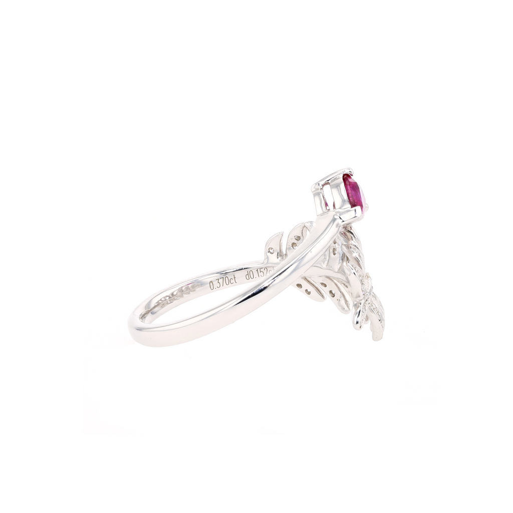 18KG Natural Unheated Vivid Pigeon's Blood Red Ruby Diamond Ring