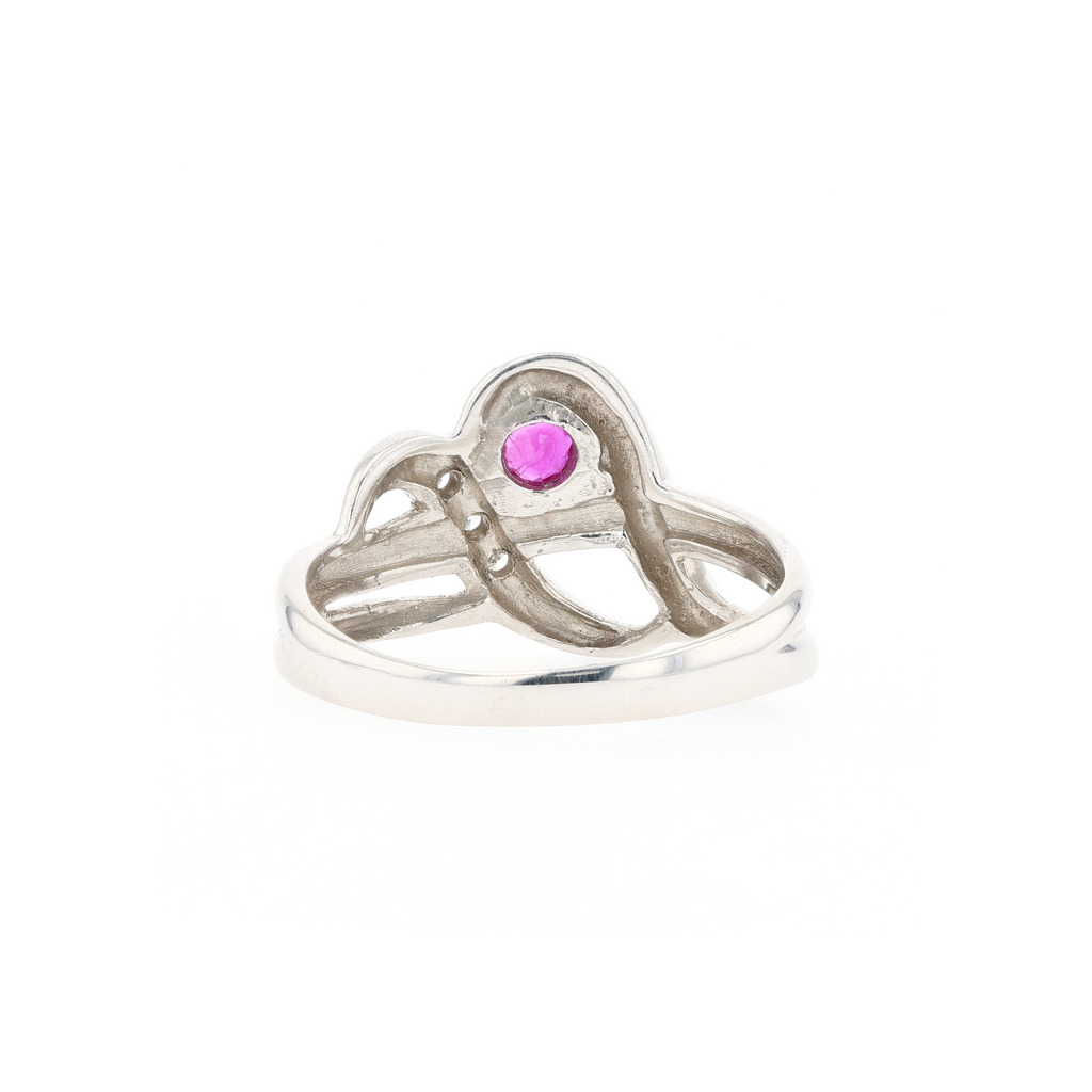 PT850 Natural Unheated Red Ruby Diamond Ring