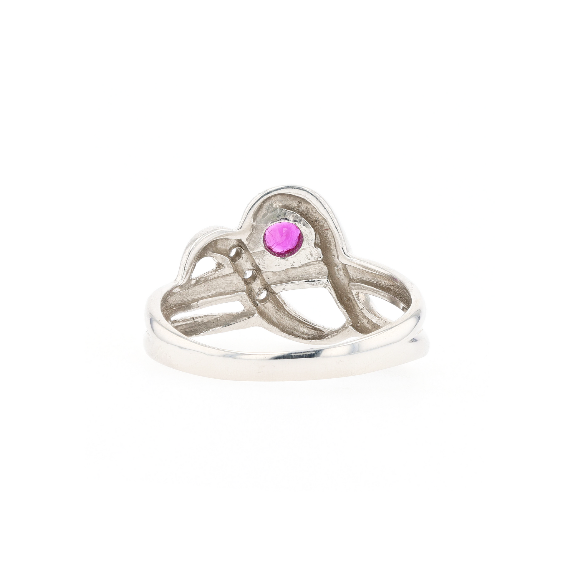 PT850 Natural Unheated Red Ruby Diamond Ring