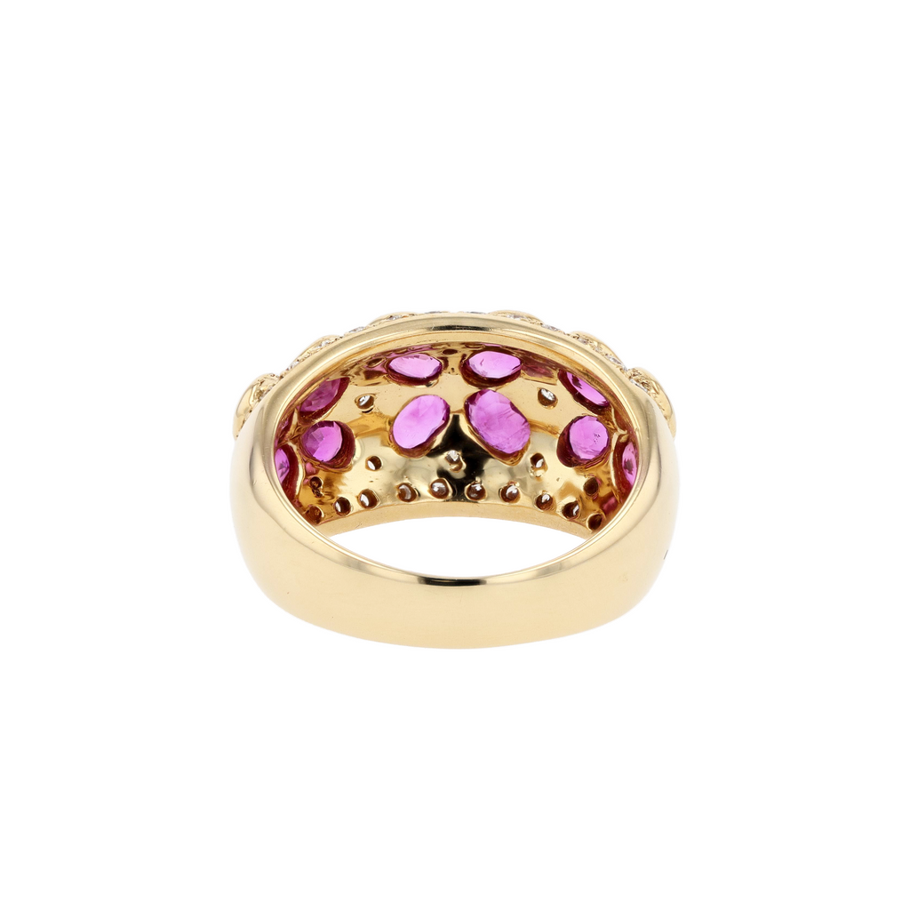18KG Natural Red Ruby Diamond Ring