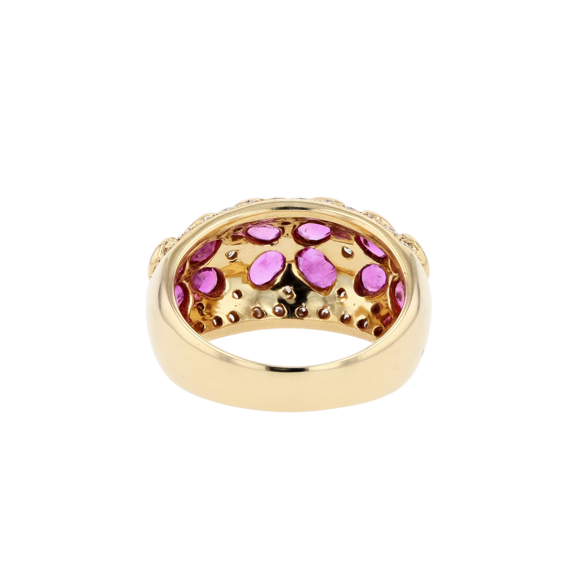 18KG Natural Red Ruby Diamond Ring