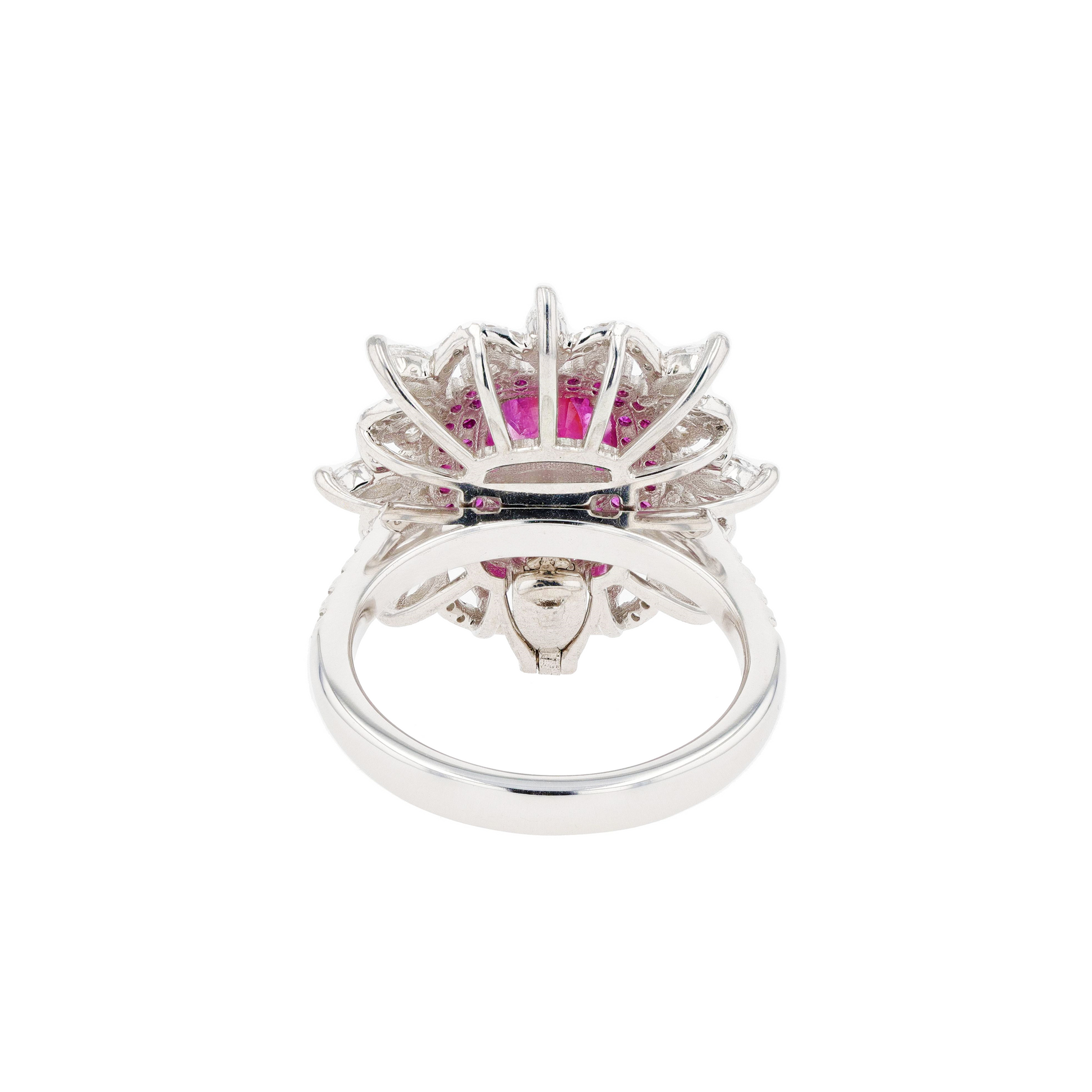 18KG Natural Unheated Red Ruby Diamond Ring / Pendant