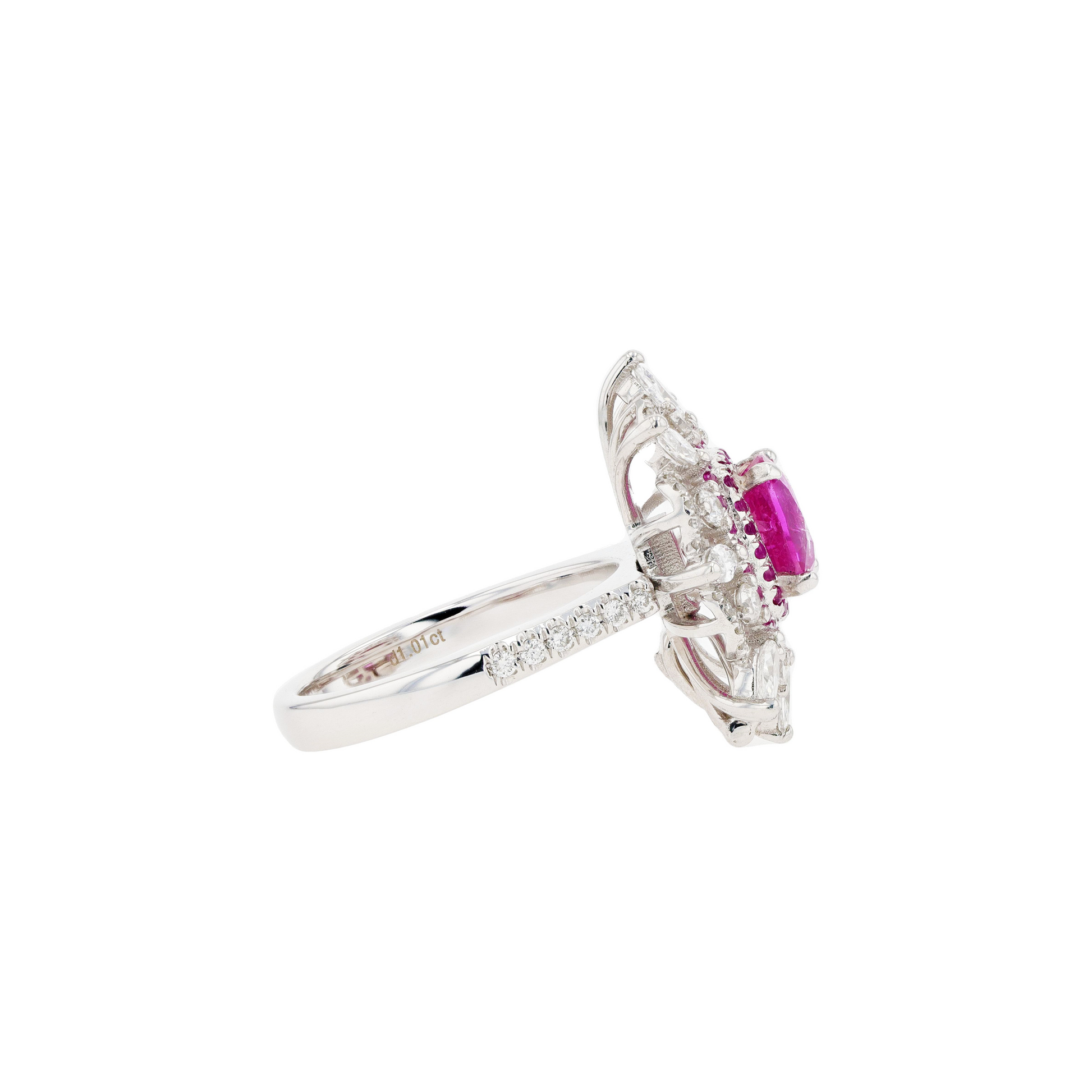 18KG Natural Unheated Red Ruby Diamond Ring / Pendant