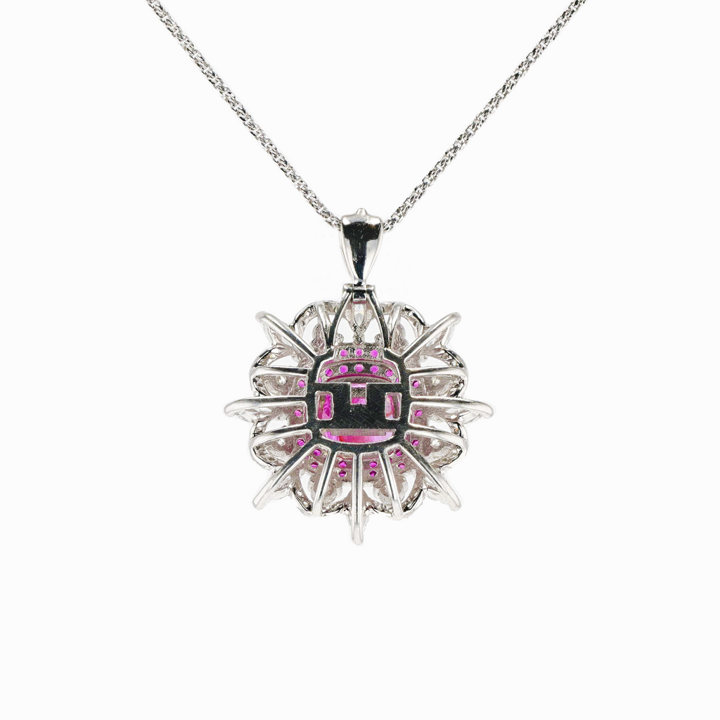 18KG Natural Unheated Red Ruby Diamond Ring / Pendant