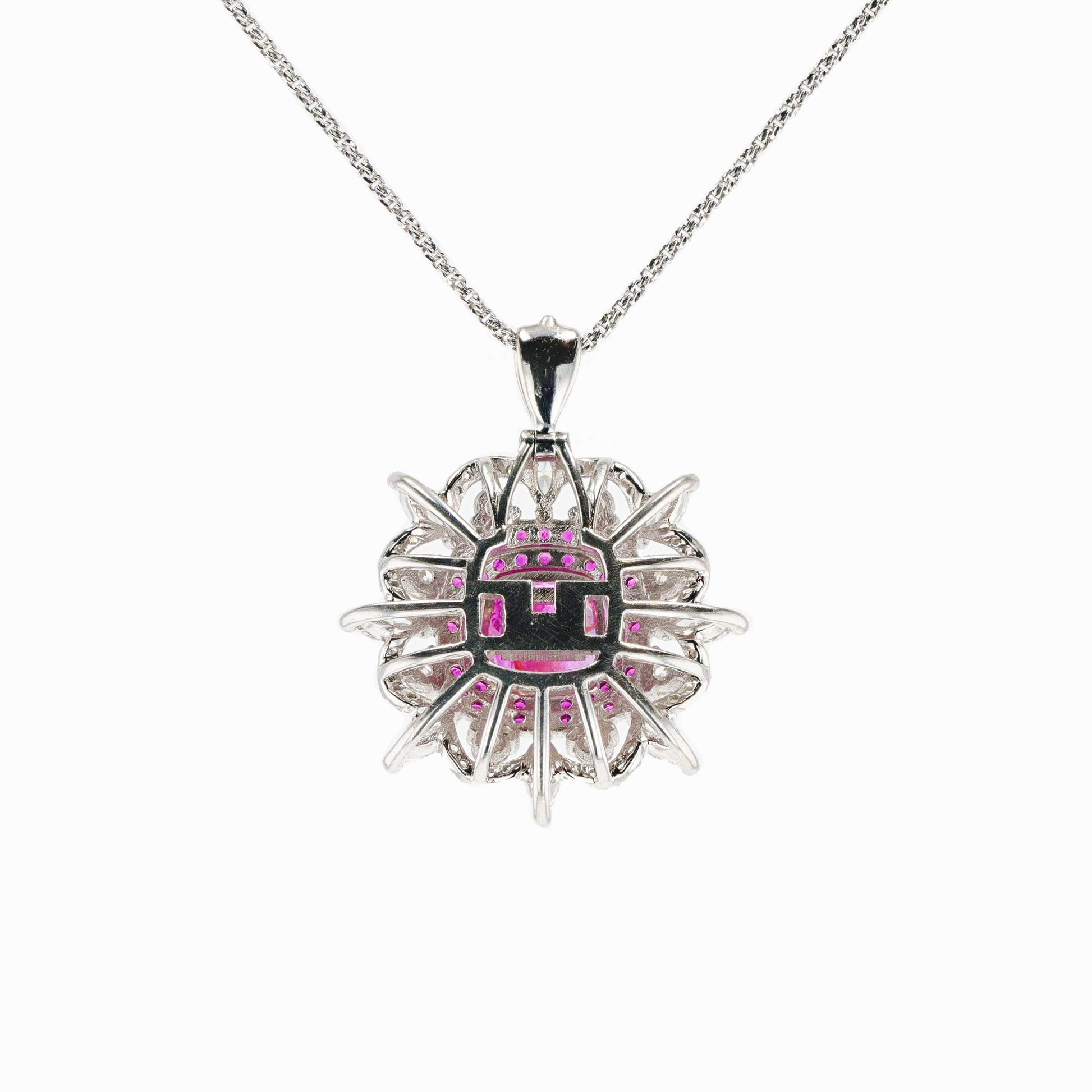 18KG Natural Unheated Red Ruby Diamond Ring / Pendant
