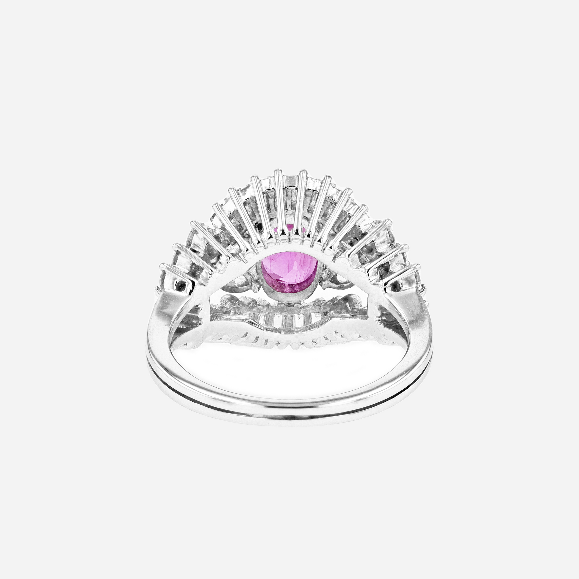 PT950 Natural Pinkish Red Ruby Diamond Ring