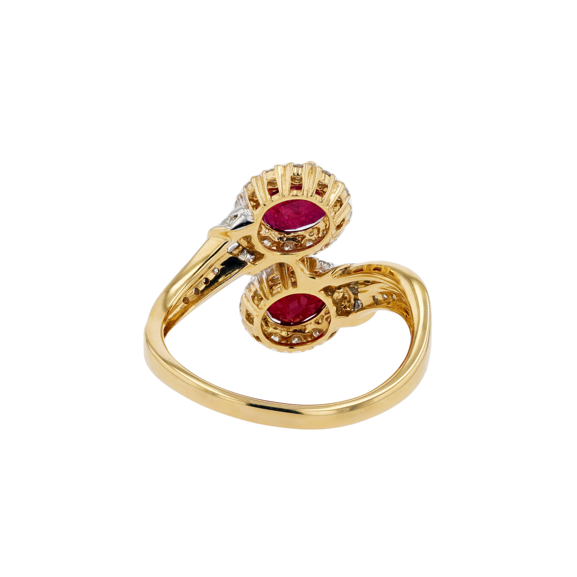 18KG Natural Vivid Deep Red Ruby Diamond Ring