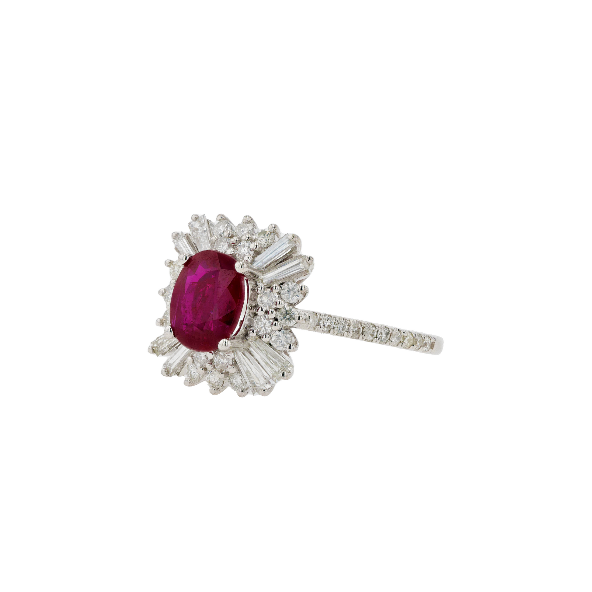 18KG Natural Vivid Pigeon's Blood Red Ruby Diamond Ring