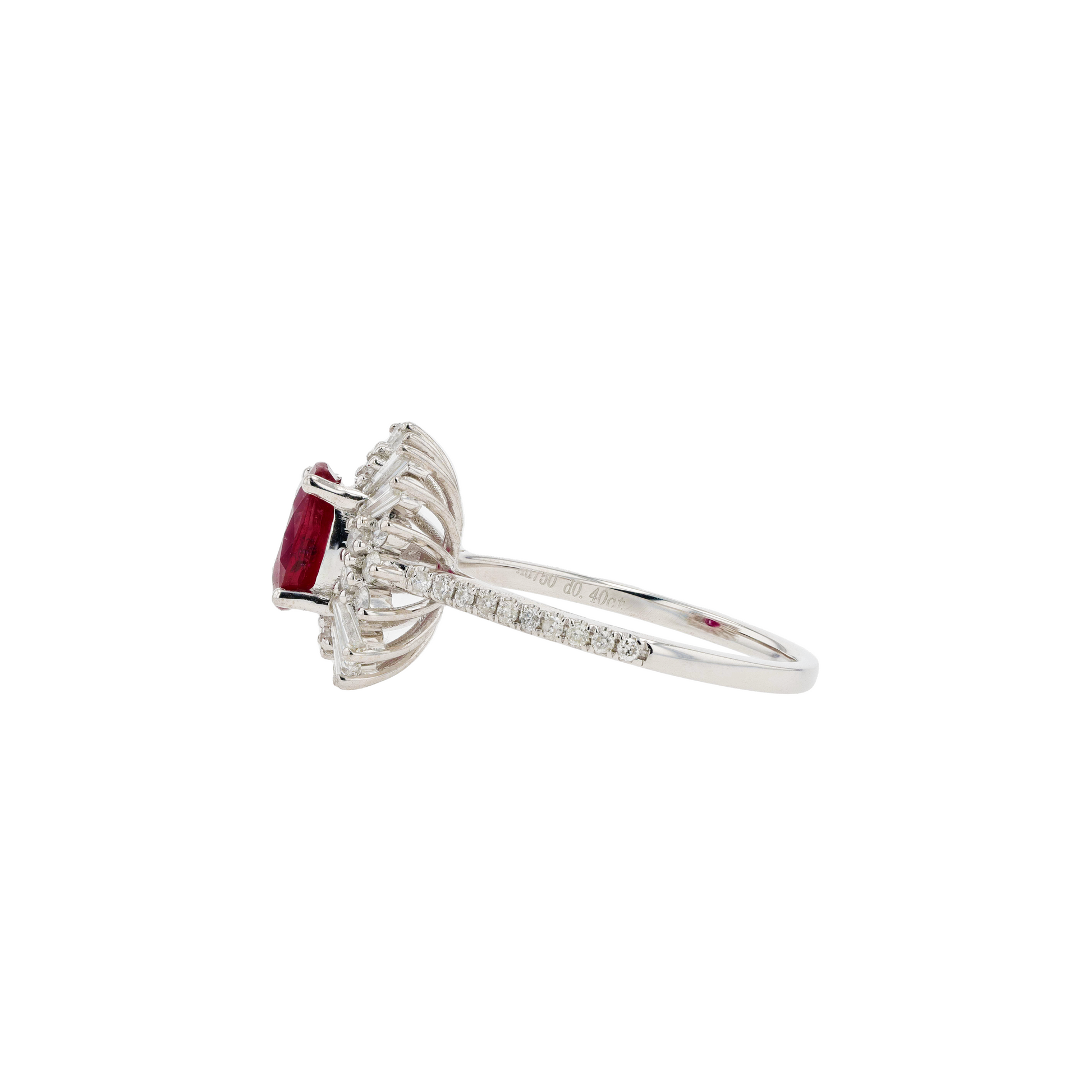 18KG Natural Vivid Pigeon's Blood Red Ruby Diamond Ring