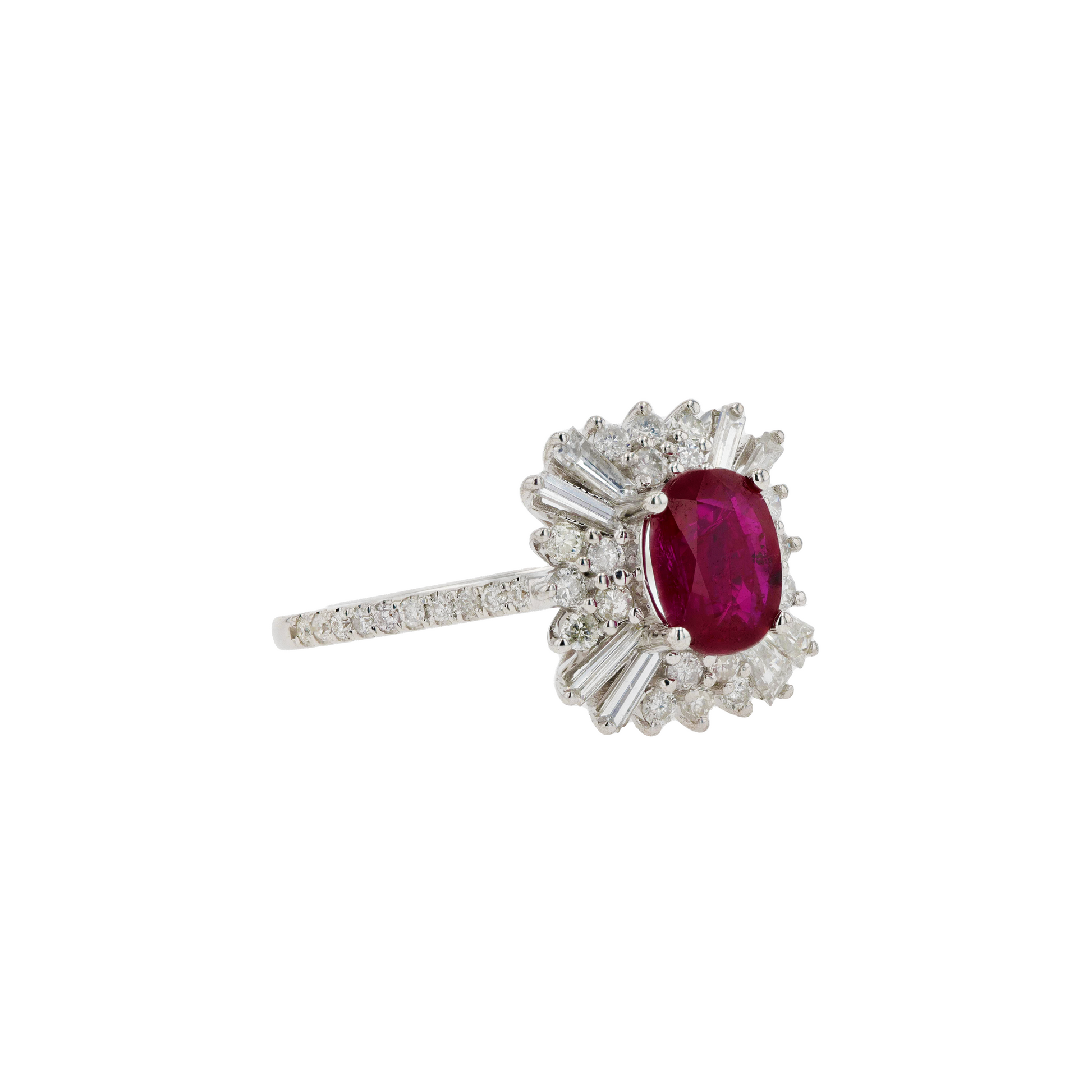 18KG Natural Vivid Pigeon's Blood Red Ruby Diamond Ring
