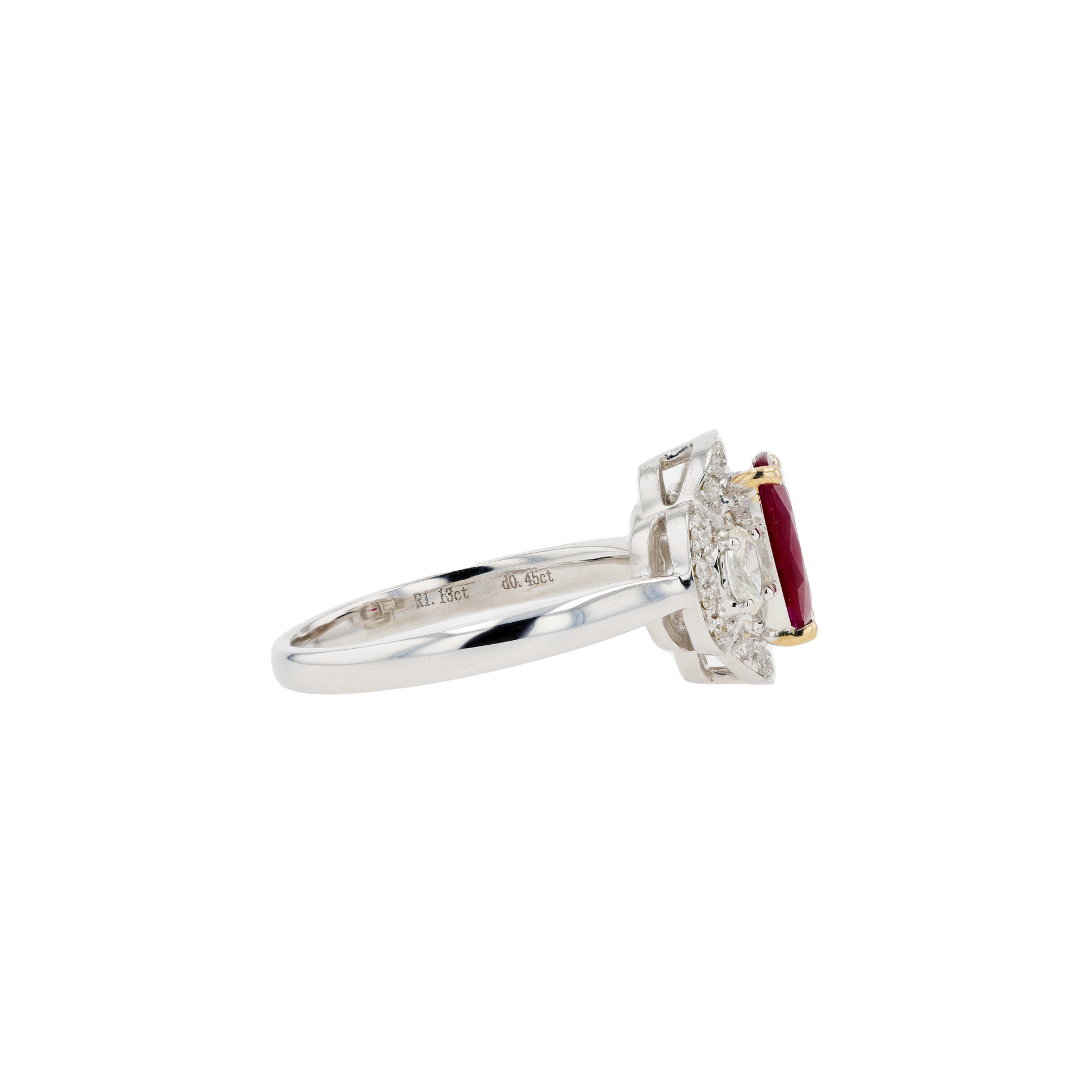 18KG Natural Vivid to Deep Pigeon's Blood Red Ruby Diamond Ring