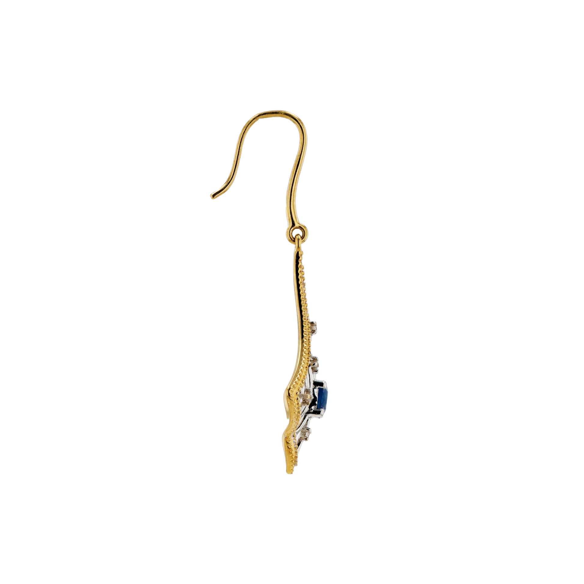 18KG Natural Blue Sapphire Diamond Earrings